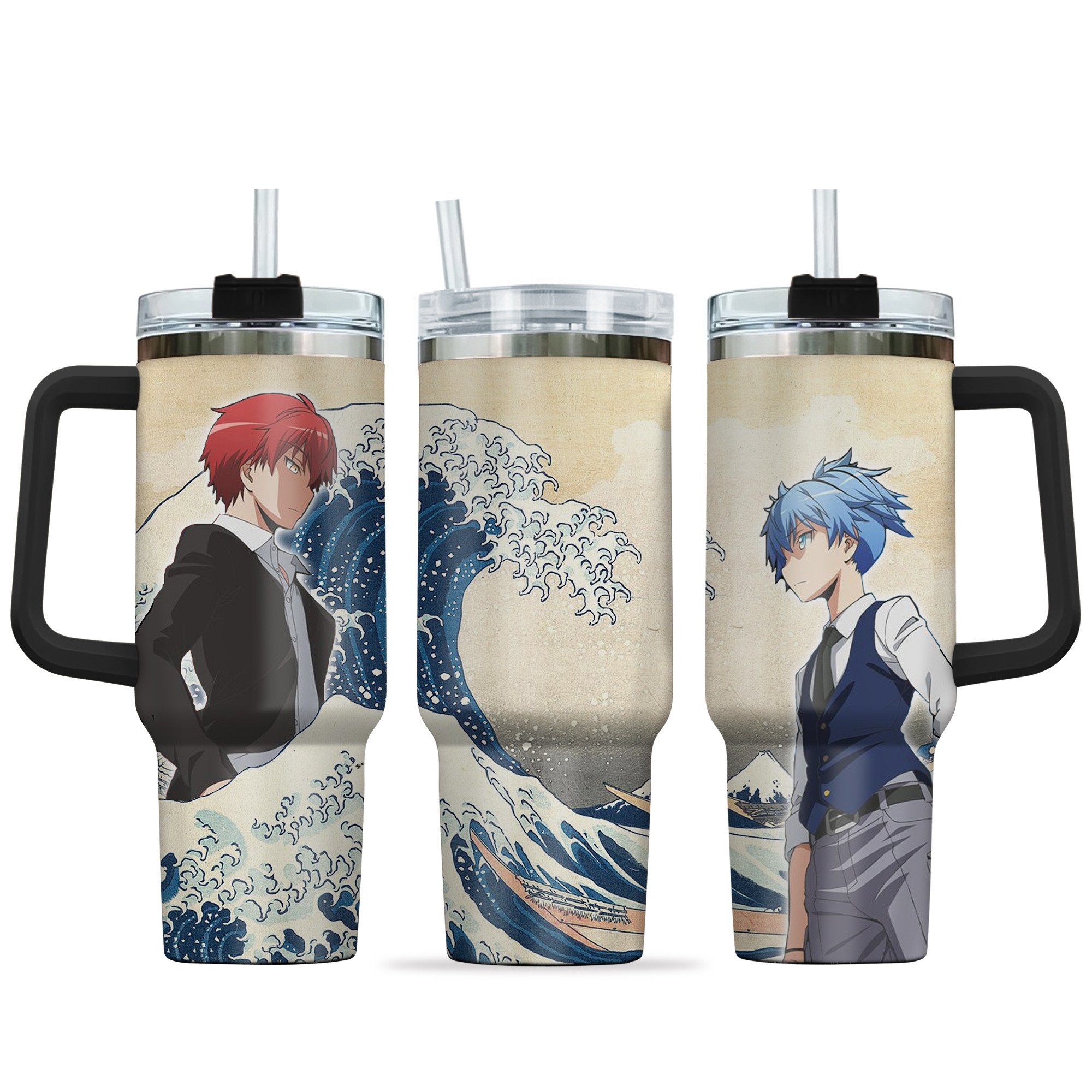 Nagisa x Karma Anime Custom Stanley Quencher 40oz Stainless Steel Tumbler With Handle