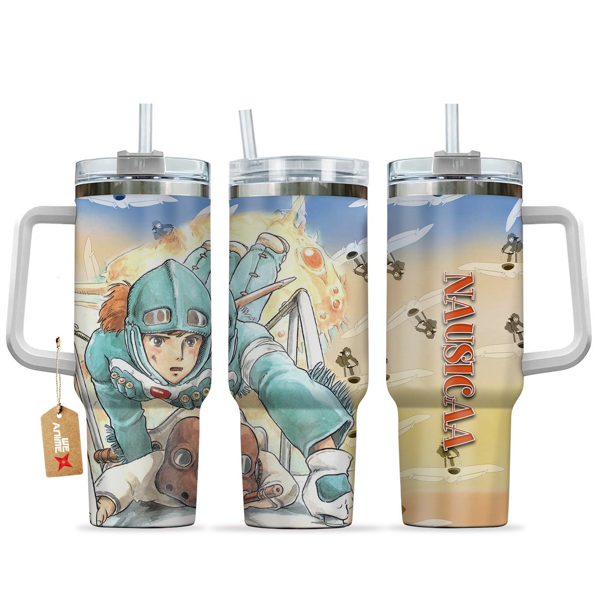 Nausicaa of the Valley of the Wind Anime Custom Stanley Quencher 40oz Stainless Steel Tumbler With Handle