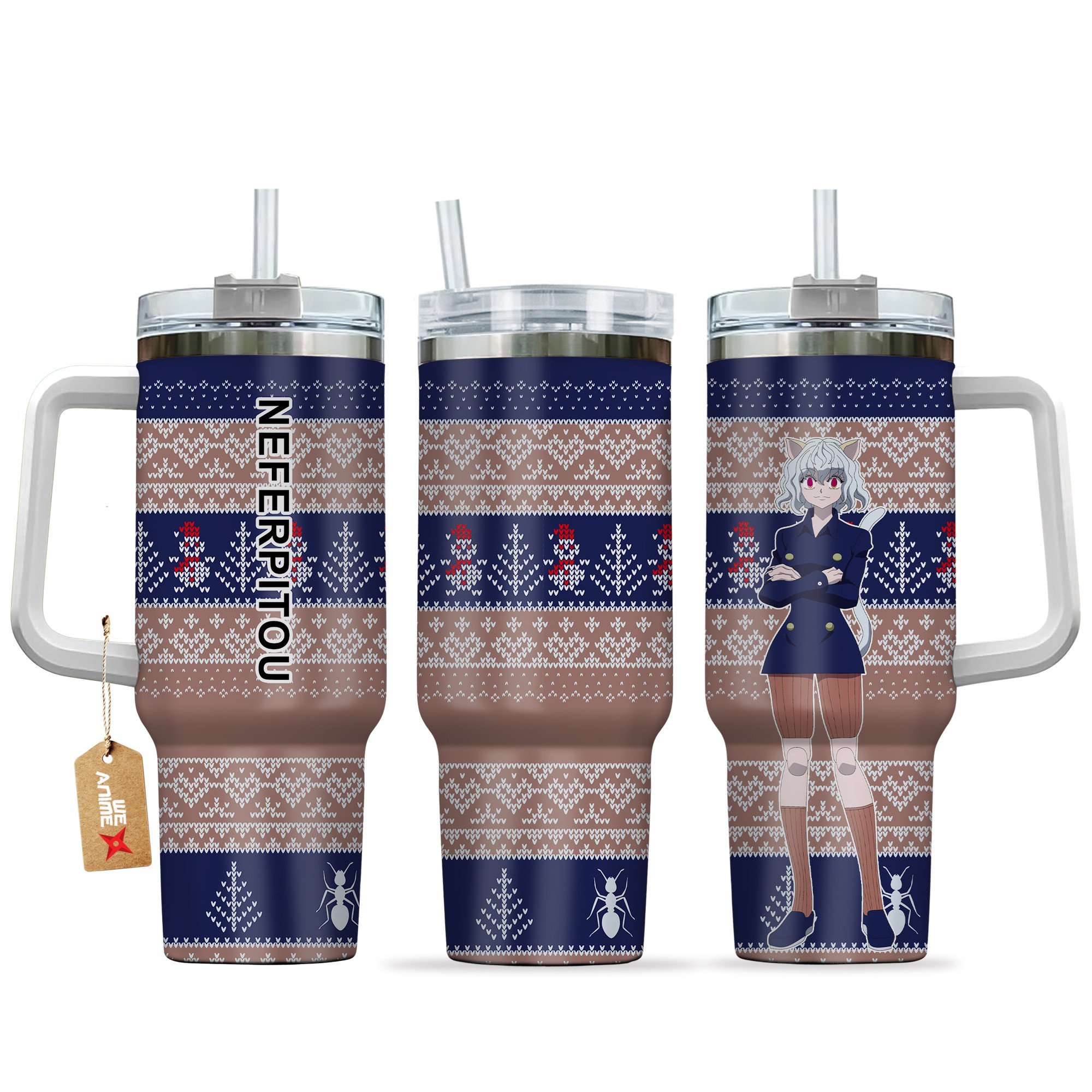 Neferpitou Hunter x Hunter Anime Custom Stanley Quencher 40oz Stainless Steel Tumbler With Handle