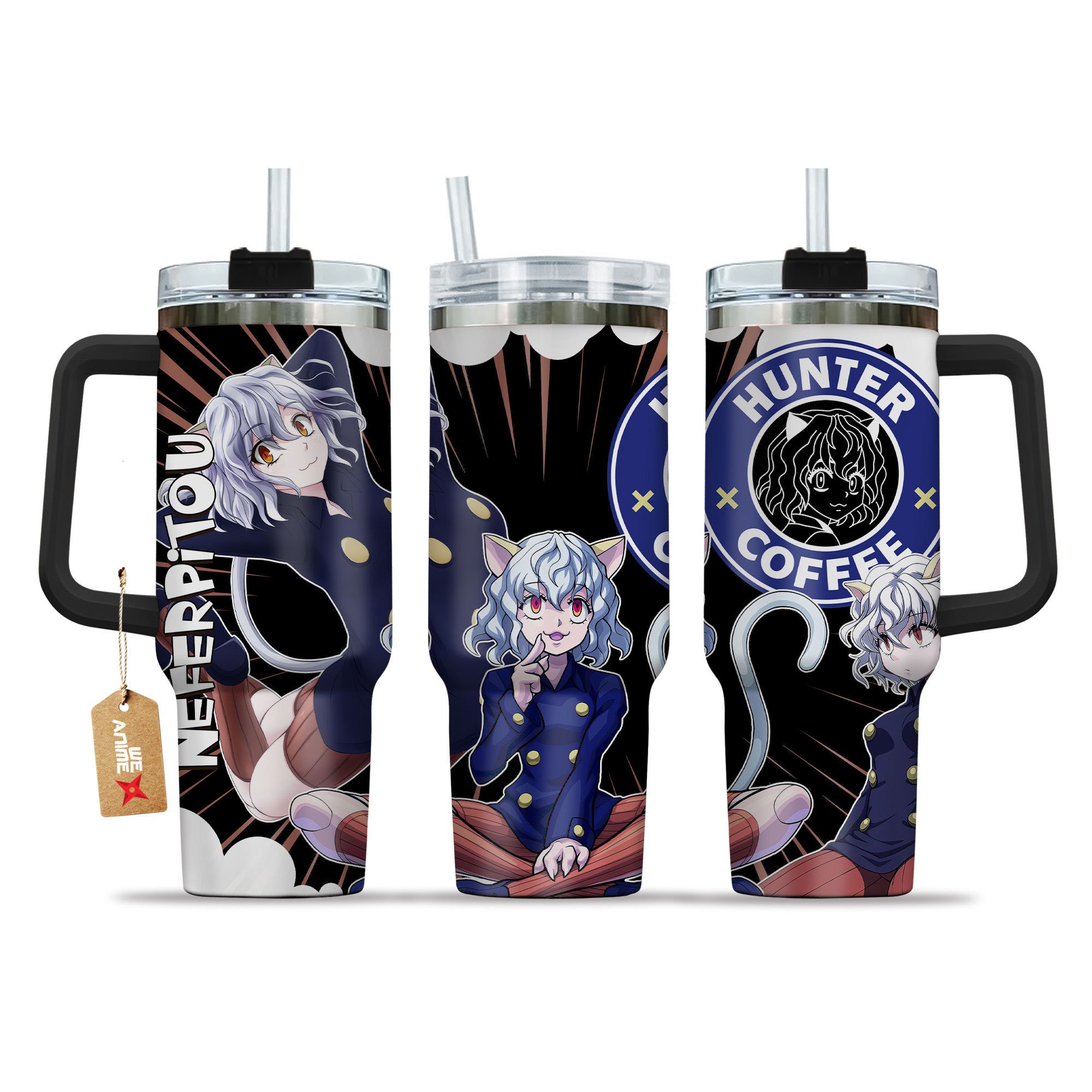 Neferpitou Hunter x Hunter Anime Custom Stanley Quencher 40oz Stainless Steel Tumbler With Handle
