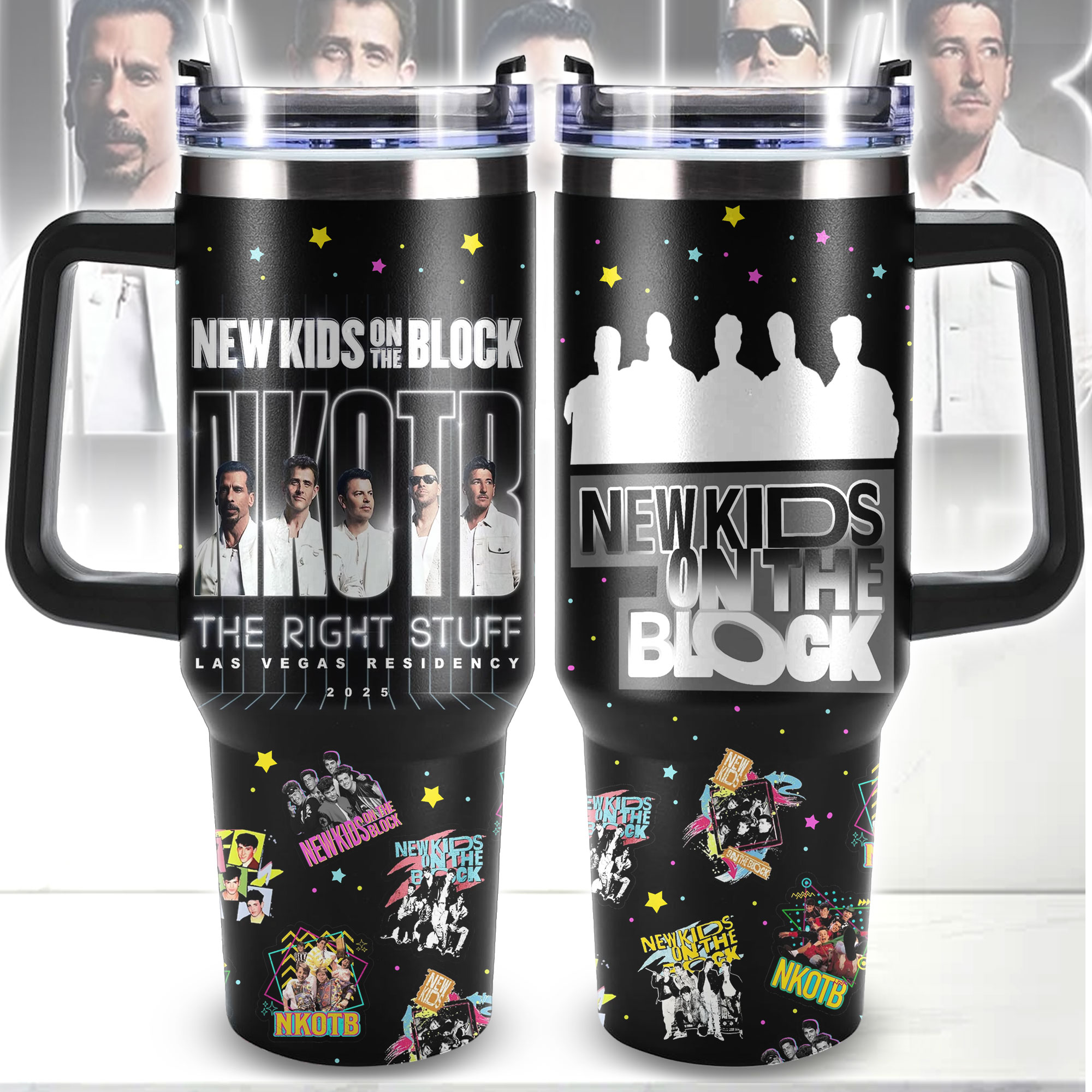 New Kids on the Block Music Custom Stanley Quencher 40oz Stainless Steel Tumbler With Handle