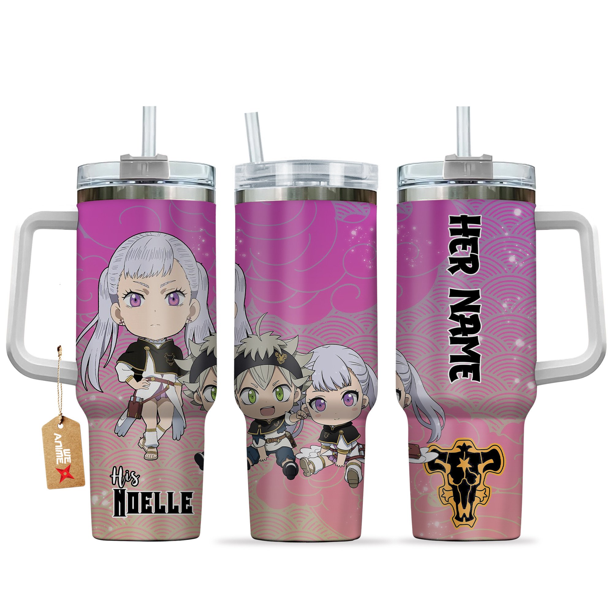 Noelle Silva Black Clover Anime Valentine Custom Stanley Quencher 40oz Stainless Steel Tumbler With Handle