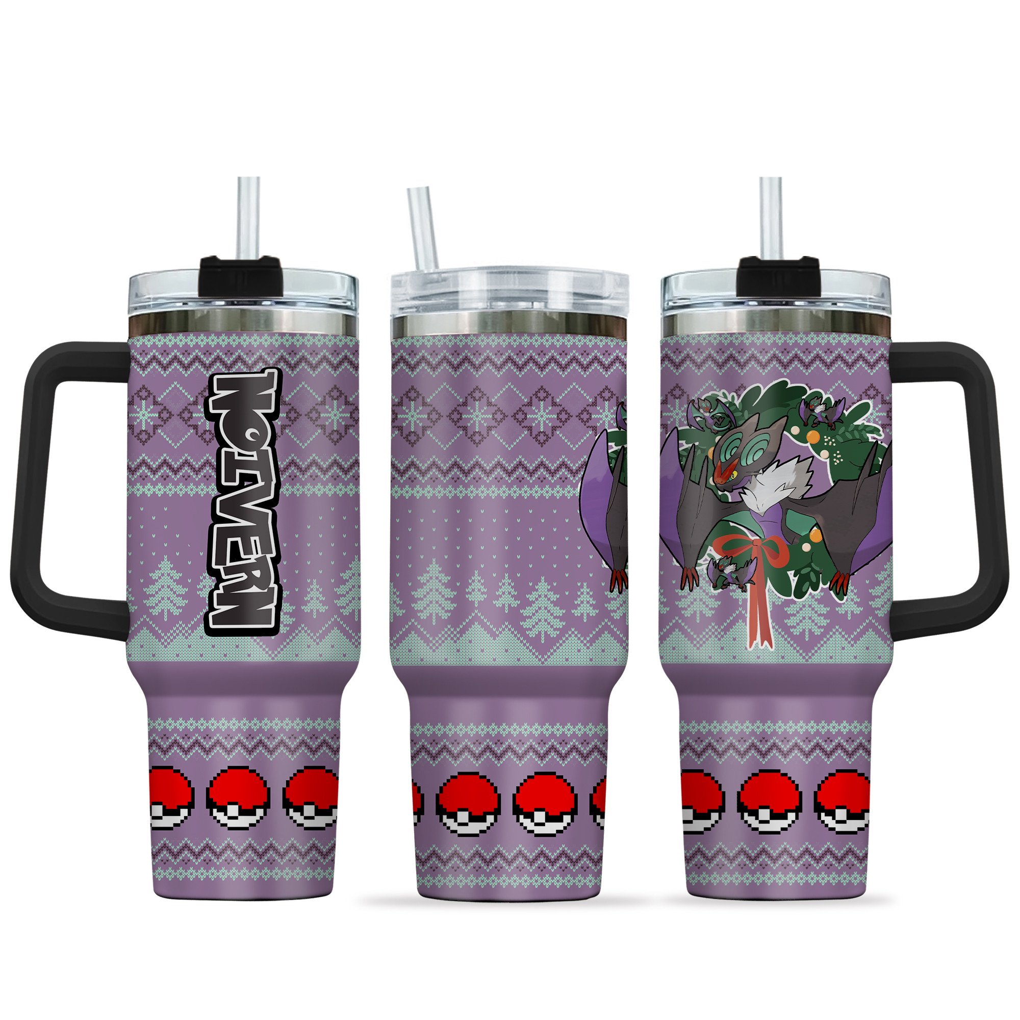 Noivern Pokemon Anime Custom Stanley Quencher 40oz Stainless Steel Tumbler With Handle