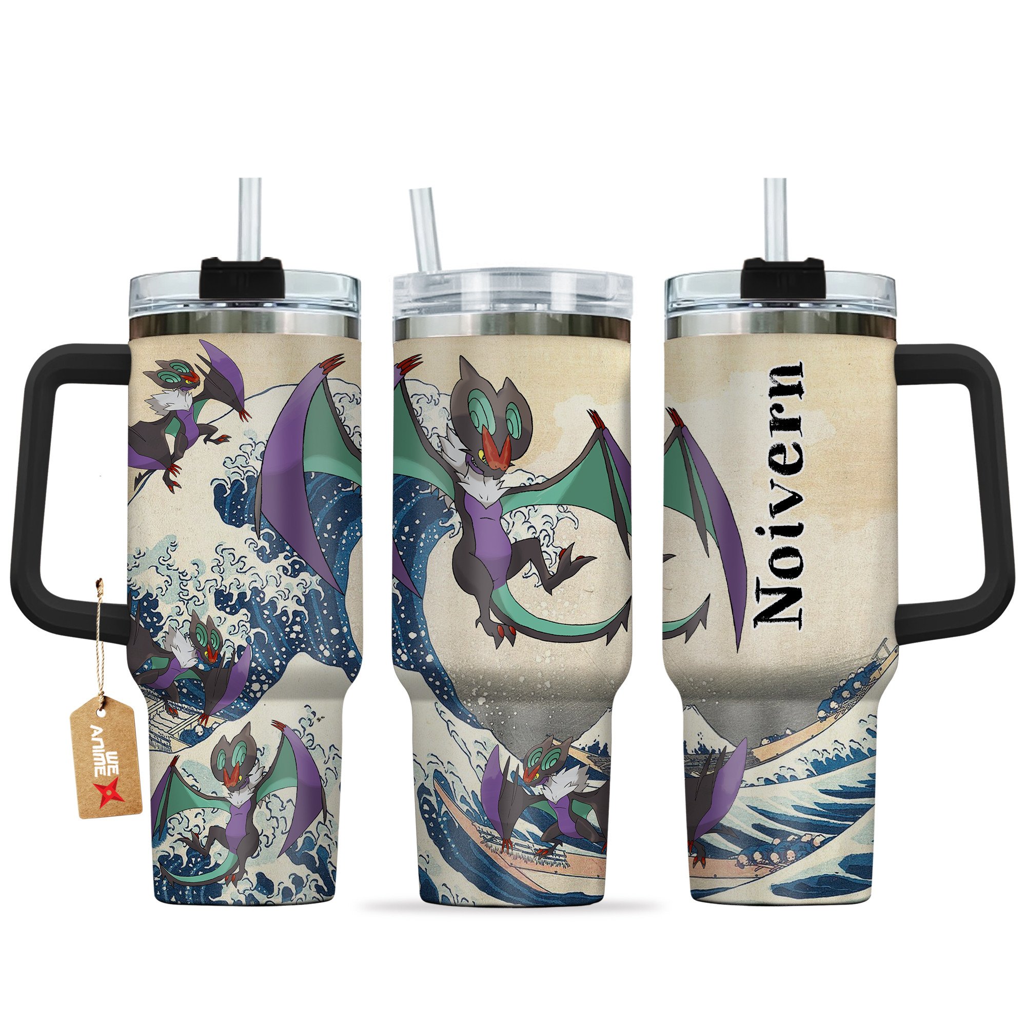 Noivern Pokemon Anime Custom Stanley Quencher 40oz Stainless Steel Tumbler With Handle