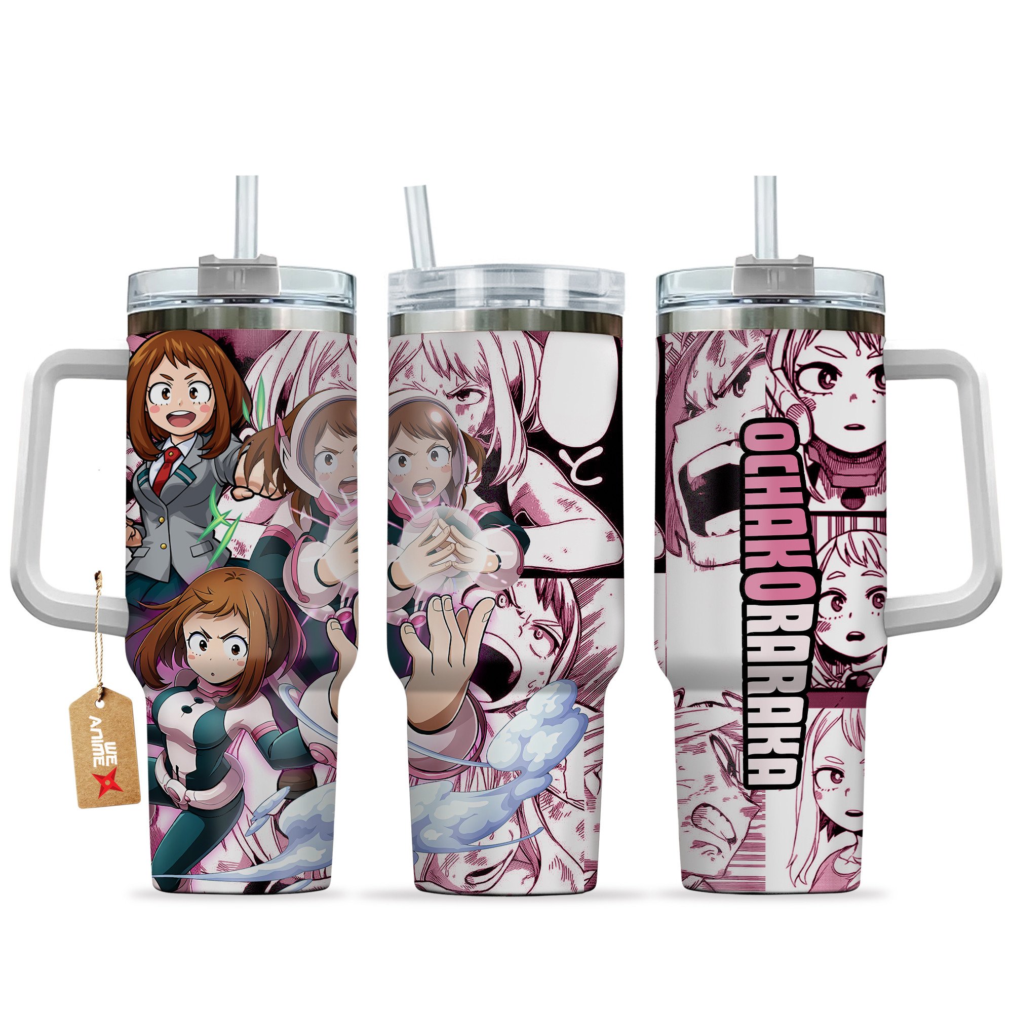 Ochako Uraraka (Uravity) My Hero Academia Anime Custom Stanley Quencher 40oz Stainless Steel Tumbler With Handle
