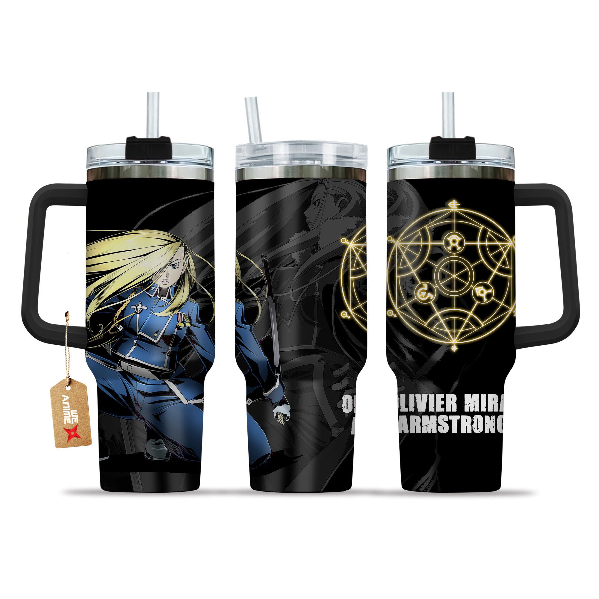 Olivier Mira Armstrong Fullmetal Alchemist Anime Custom Stanley Quencher 40oz Stainless Steel Tumbler With Handle