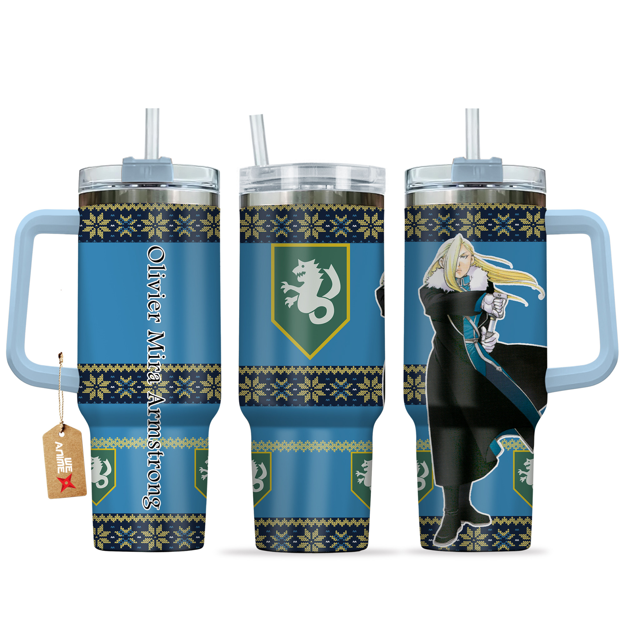 Olivier Mira Armstrong Fullmetal Alchemist Anime Custom Stanley Quencher 40oz Stainless Steel Tumbler With Handle