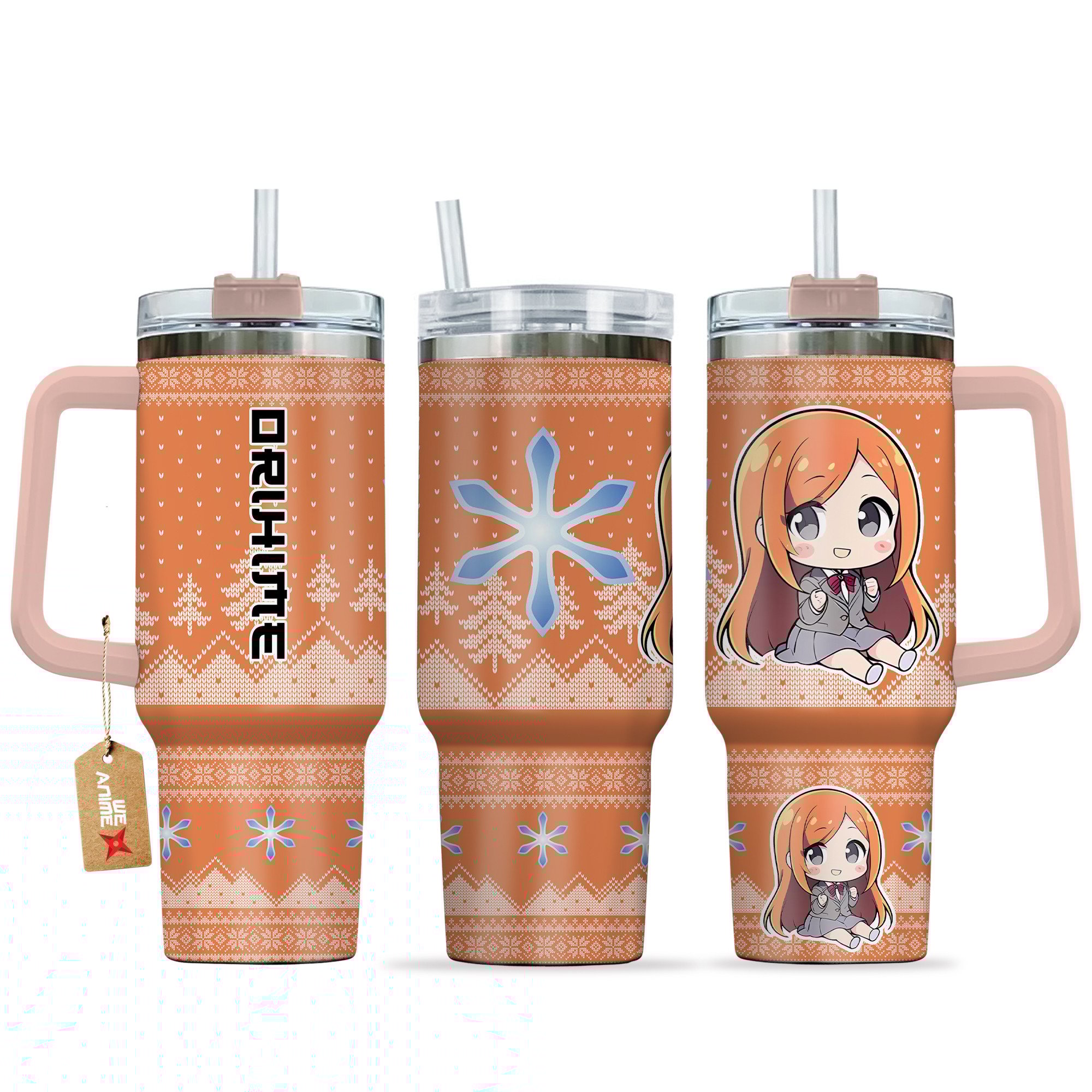 Orihime Inoue Bleach Anime Custom Stanley Quencher 40oz Stainless Steel Tumbler With Handle