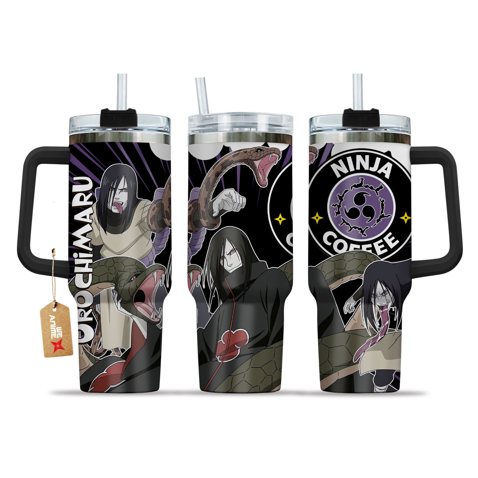 Orochimaru Naruto Anime Custom Stanley Quencher 40oz Stainless Steel Tumbler With Handle