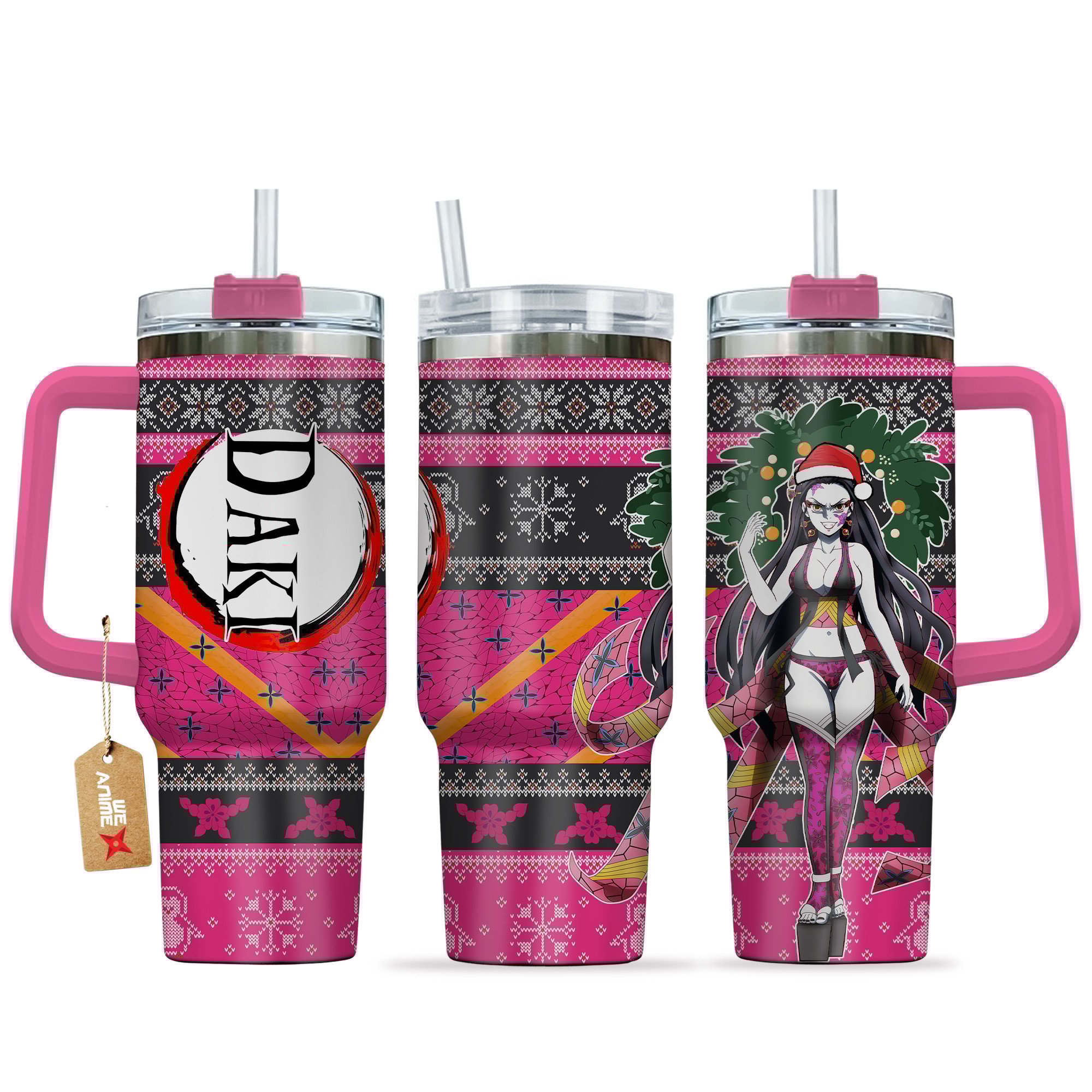 Otapedia Daki Demon Slayer Anime Custom Stanley Quencher 40oz Stainless Steel Tumbler With Handle