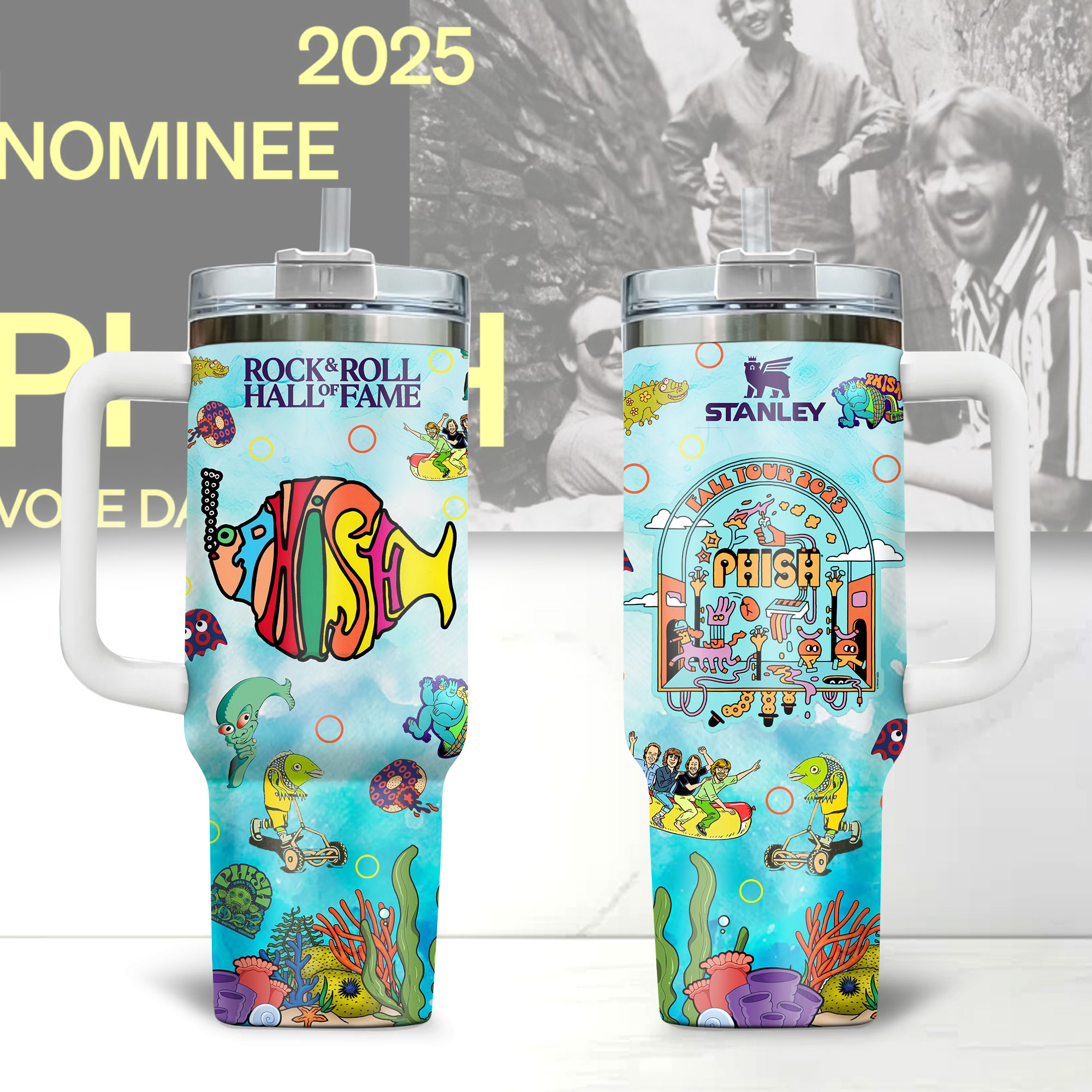 Phish Music Custom Stanley Quencher 40oz Stainless Steel Tumbler With Handle
