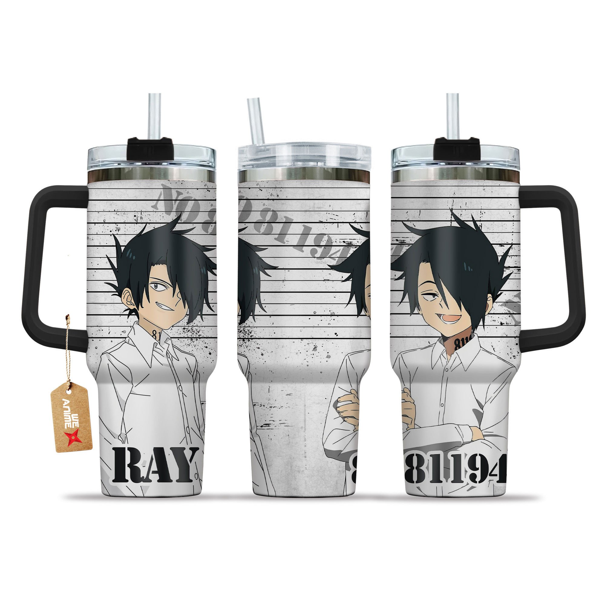 Ray The Promised Neverland Anime Custom Stanley Quencher 40oz Stainless Steel Tumbler With Handle