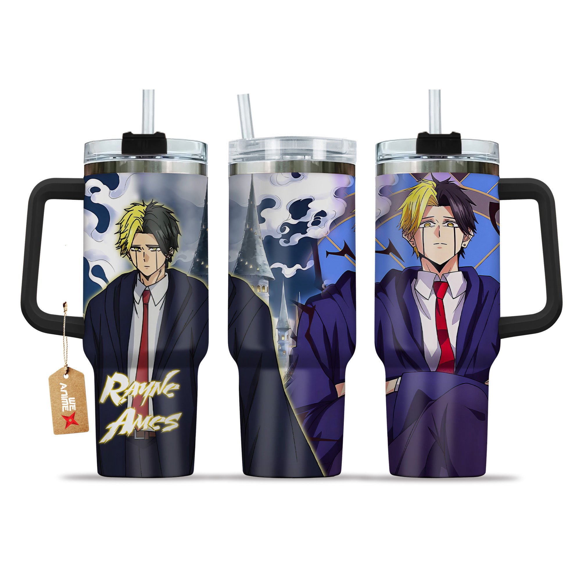 Rayne Ames Mashle Anime Custom Stanley Quencher 40oz Stainless Steel Tumbler With Handle