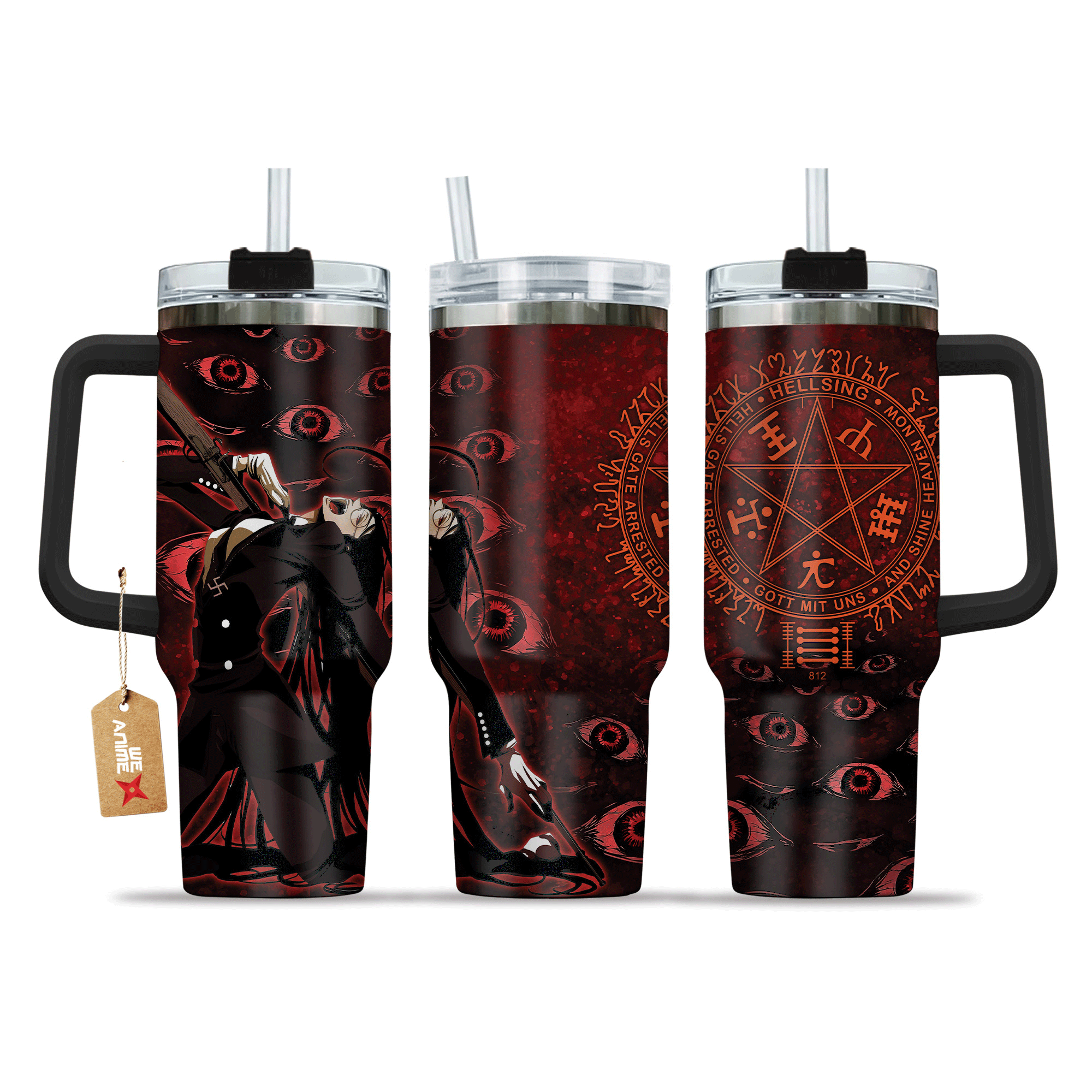 Rip Van Winkle Hellsing Anime Custom Stanley Quencher 40oz Stainless Steel Tumbler With Handle