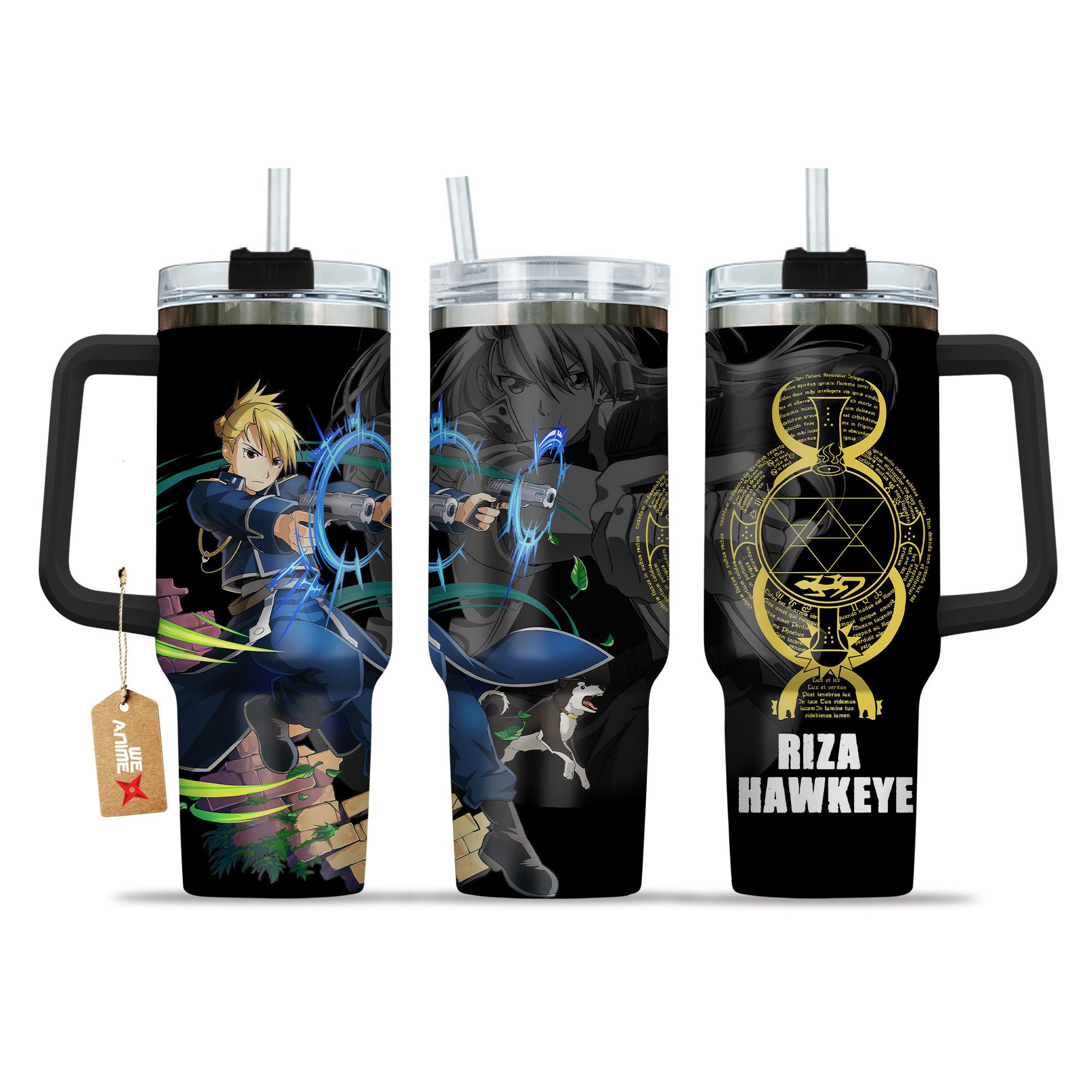 Riza Hawkeye Fullmetal Alchemist Anime Custom Stanley Quencher 40oz Stainless Steel Tumbler With Handle