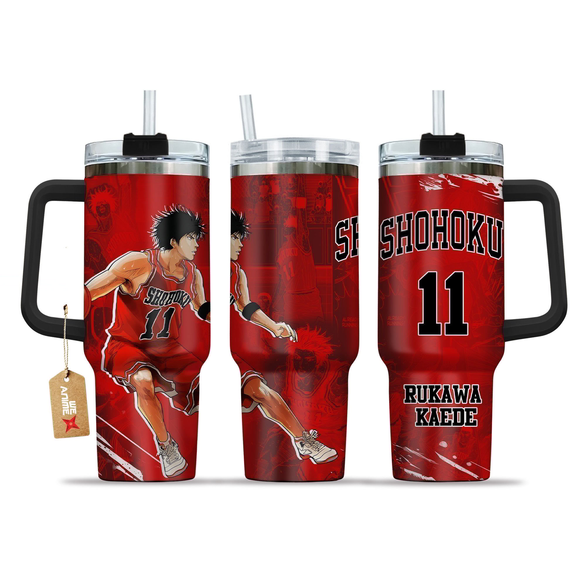 Rukawa Kaede Slam Dunk Anime Custom Stanley Quencher 40oz Stainless Steel Tumbler With Handle