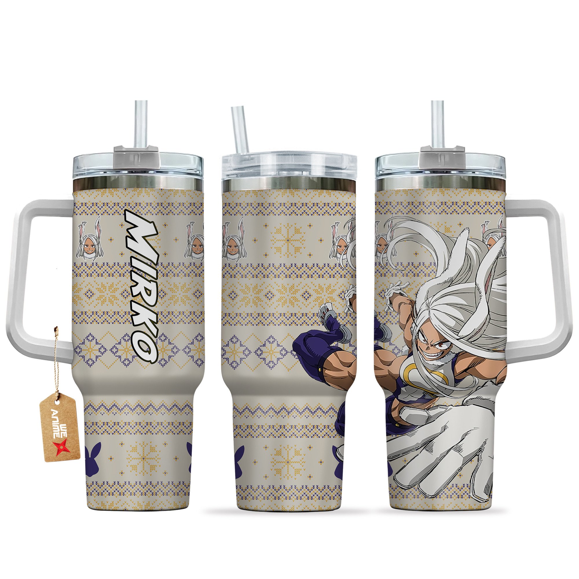 Rumi Usagiyama (Mirko) My Hero Academia Anime Custom Stanley Quencher 40oz Stainless Steel Tumbler With Handle