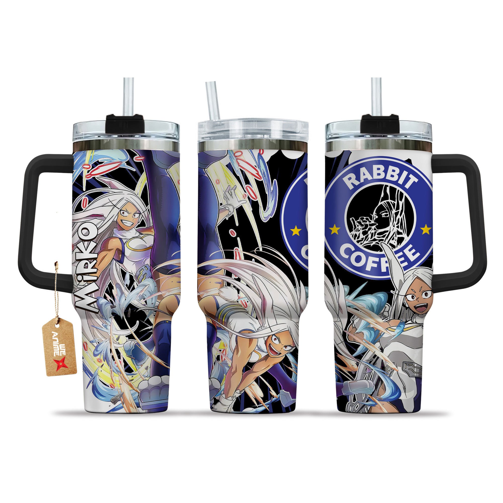 Rumi Usagiyama (Mirko) My Hero Academia Anime Custom Stanley Quencher 40oz Stainless Steel Tumbler With Handle