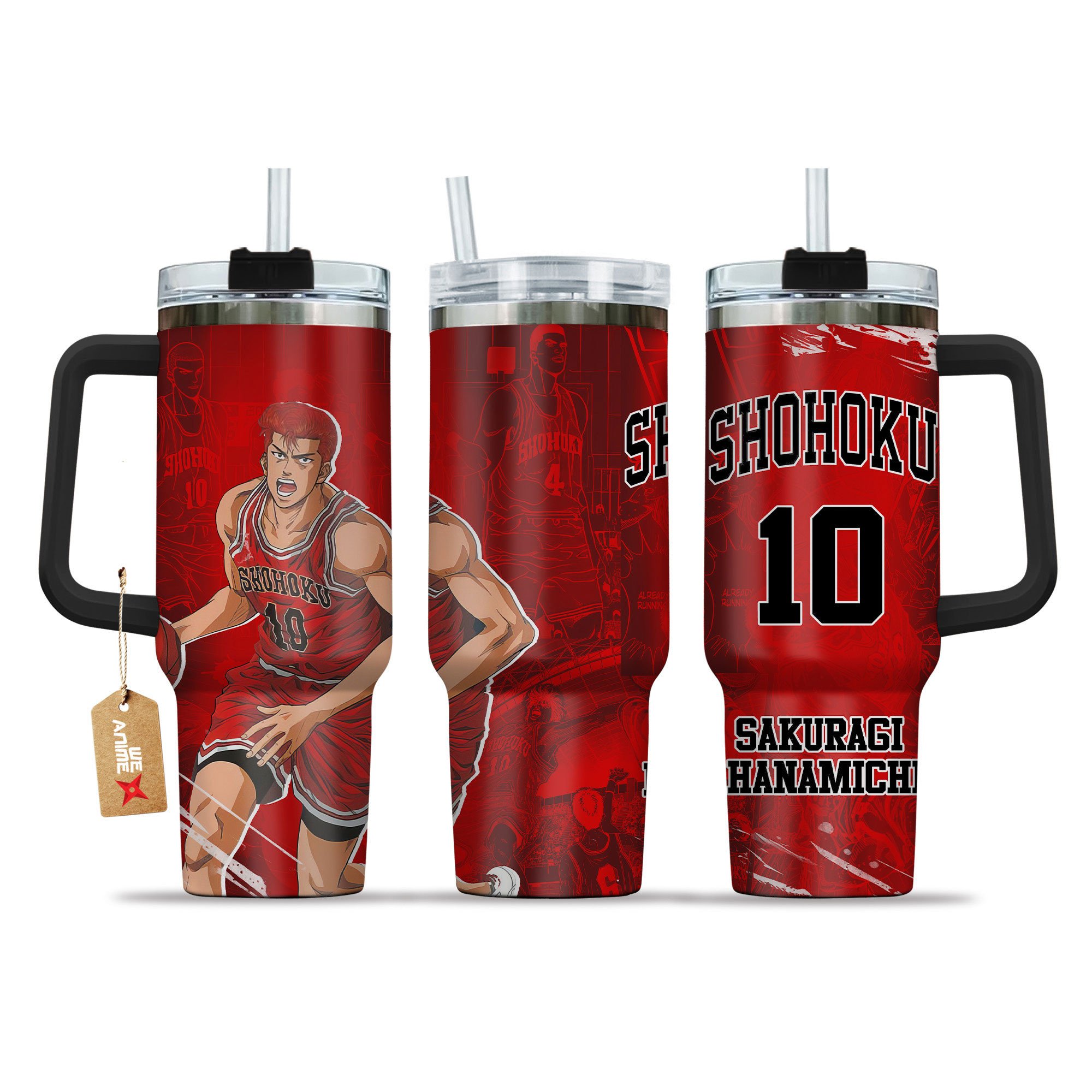 Sakuragi Hanamichi Slam Dunk Anime Custom Stanley Quencher 40oz Stainless Steel Tumbler With Handle