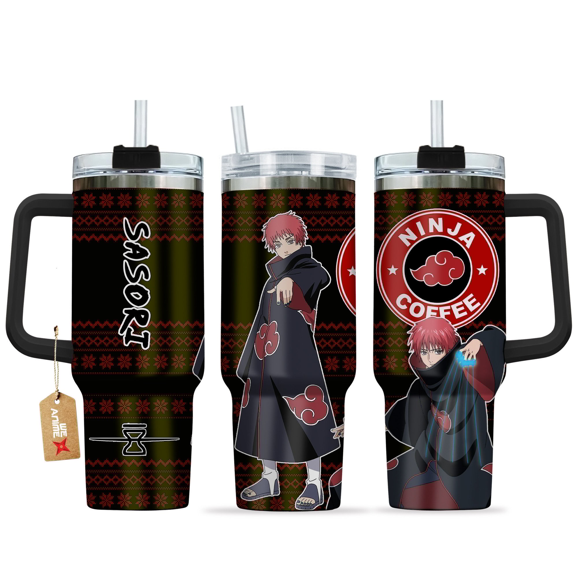 Sasori Naruto Anime Custom Stanley Quencher 40oz Stainless Steel Tumbler With Handle