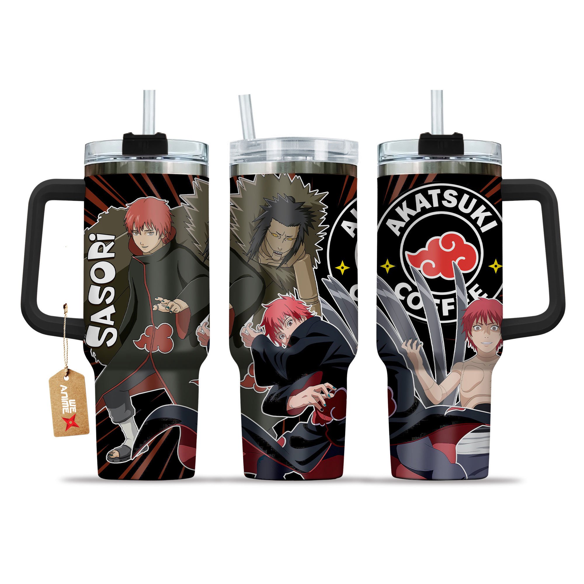 Sasori Naruto Anime Custom Stanley Quencher 40oz Stainless Steel Tumbler With Handle