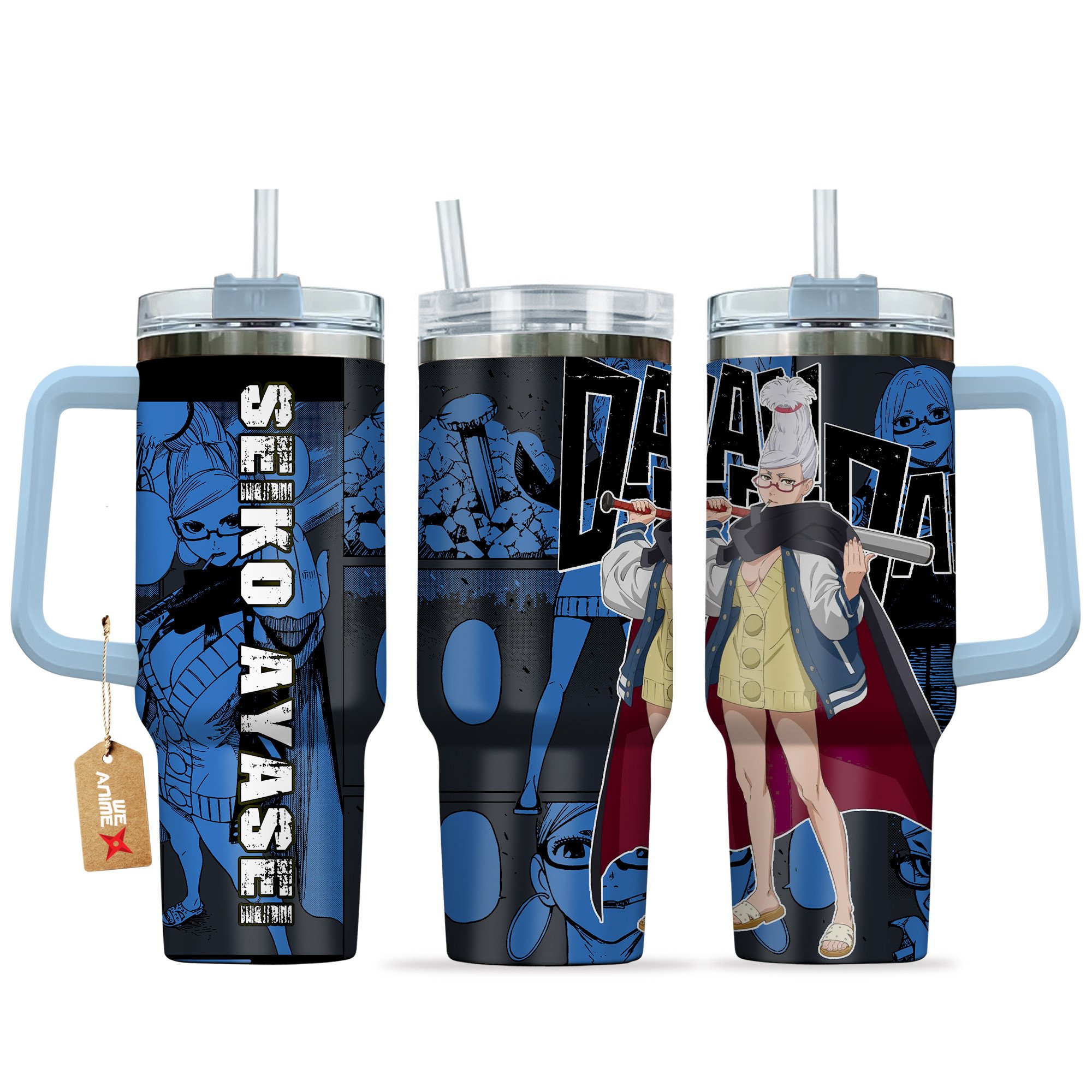 Seiko Ayase Dandadan Anime Custom Stanley Quencher 40oz Stainless Steel Tumbler With Handle