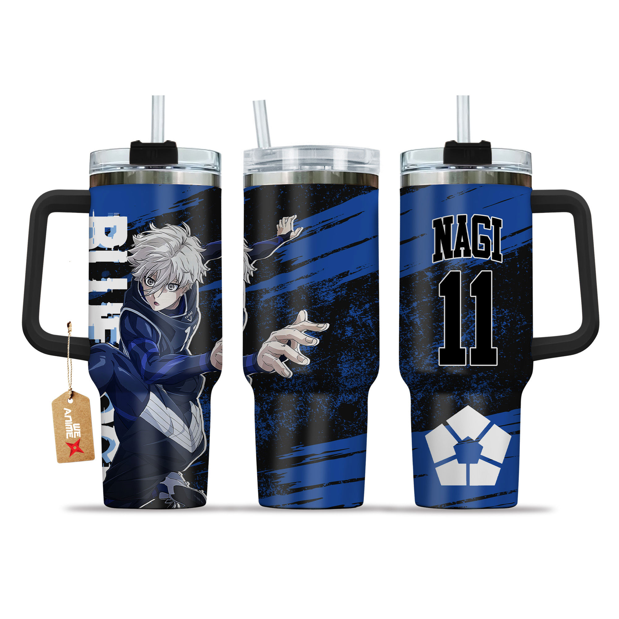Seishiro Nagi 11 Blue Lock Anime Custom Stanley Quencher 40oz Stainless Steel Tumbler With Handle