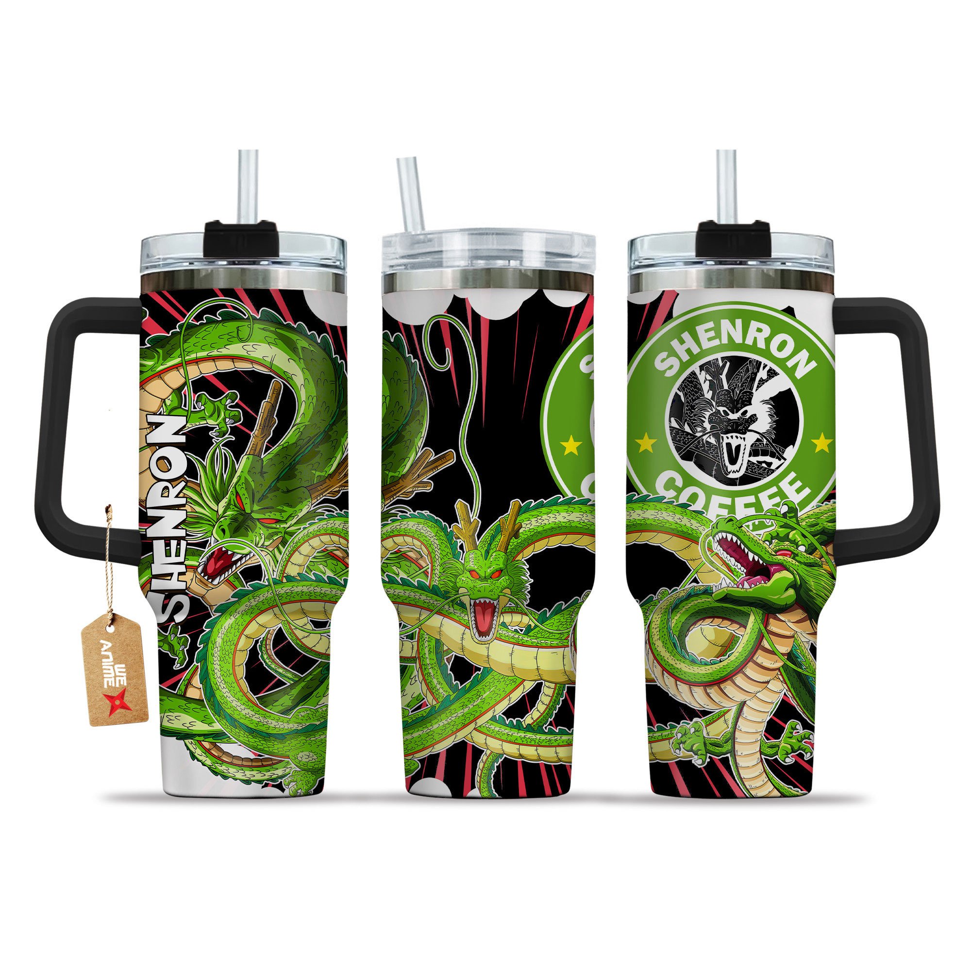 Shenron Dragon Ball Anime Custom Stanley Quencher 40oz Stainless Steel Tumbler With Handle
