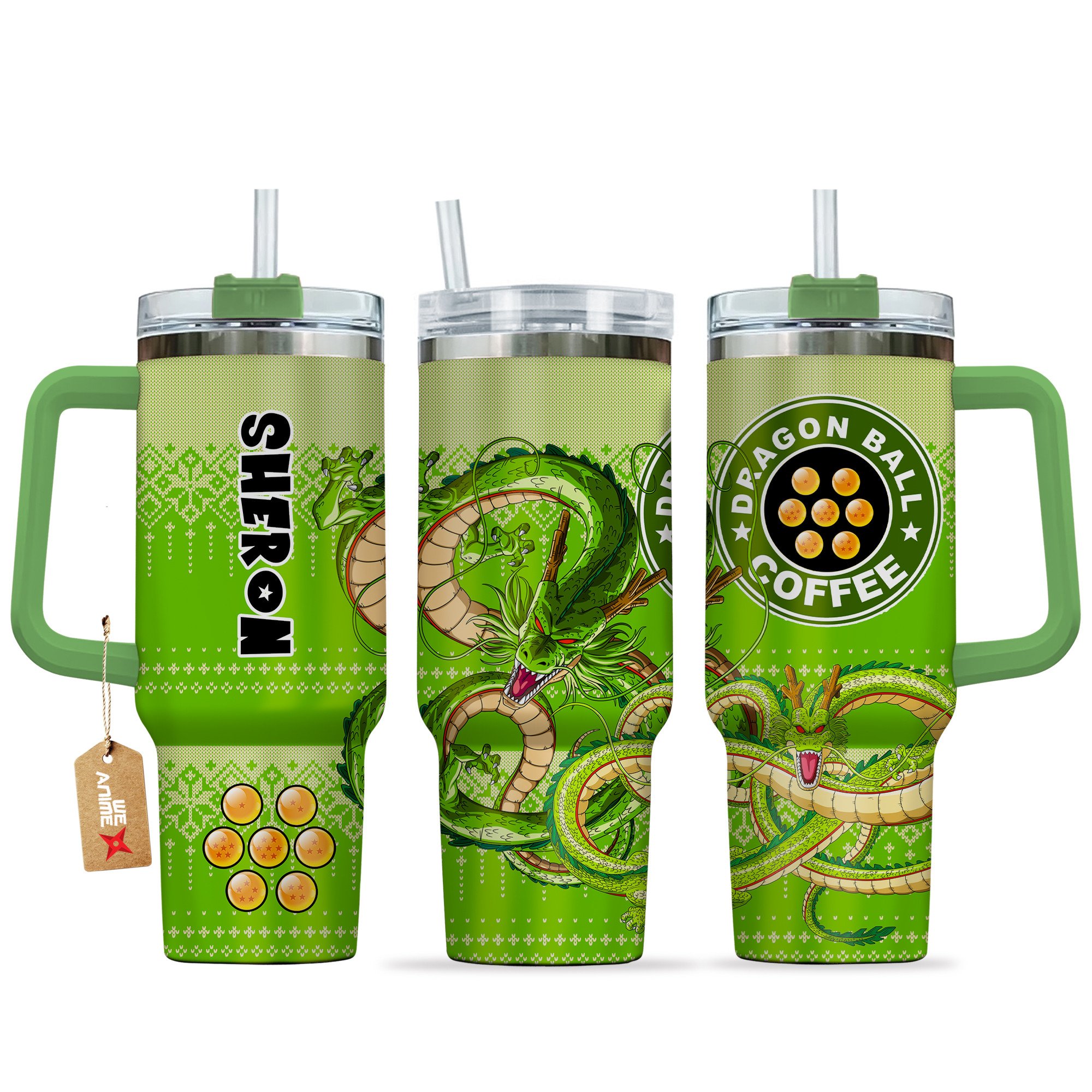 Shenron Dragon Ball Z Anime Custom Stanley Quencher 40oz Stainless Steel Tumbler With Handle