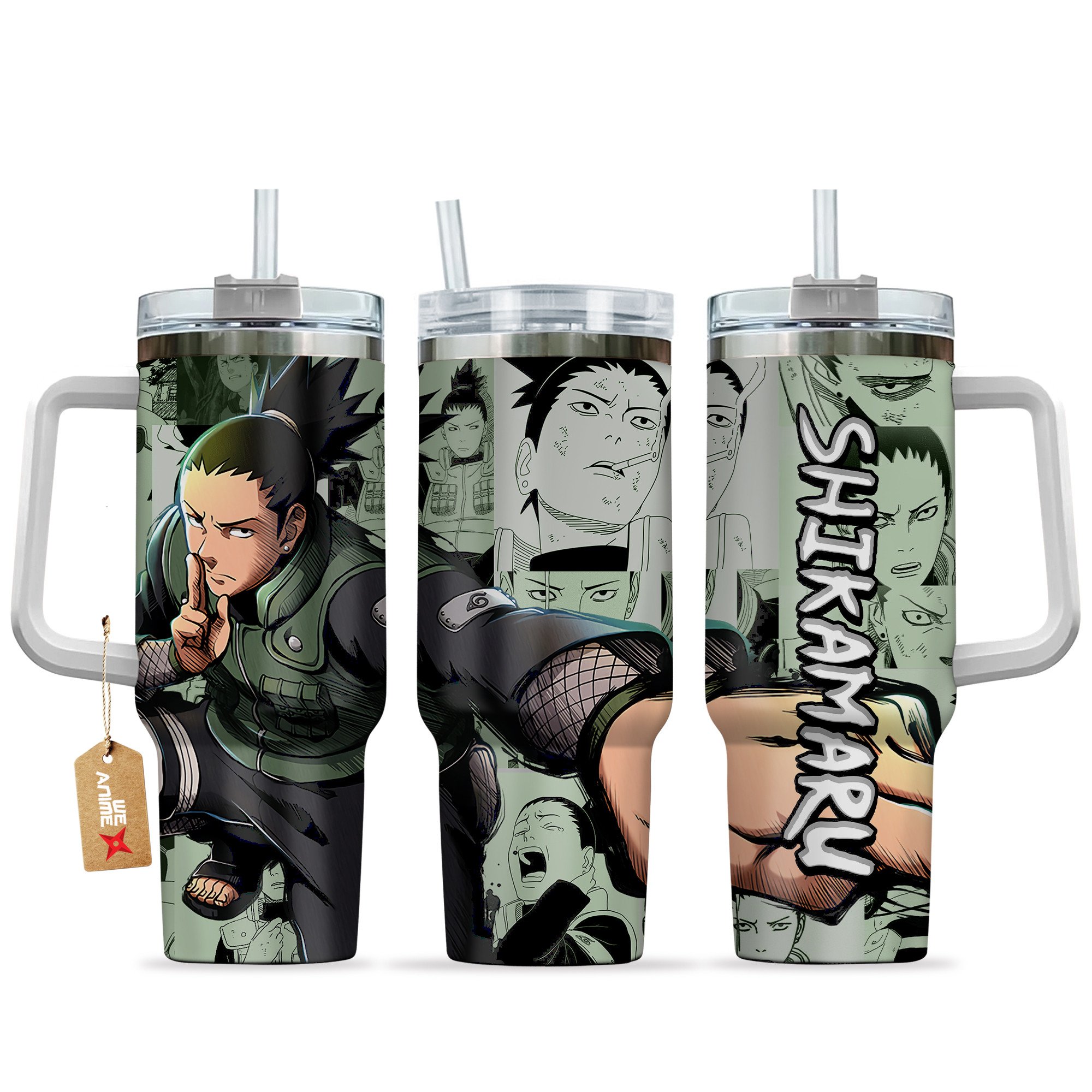 Shikamaru Nara Naruto Anime Custom Stanley Quencher 40oz Stainless Steel Tumbler With Handle