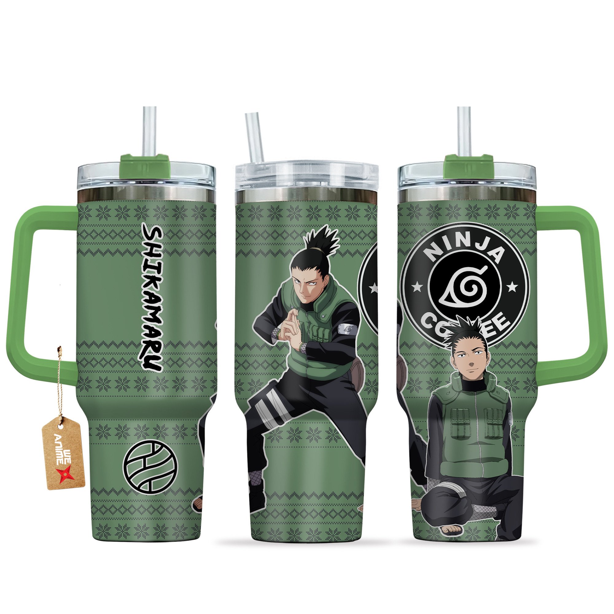 Shikamaru Nara Naruto Anime Custom Stanley Quencher 40oz Stainless Steel Tumbler With Handle