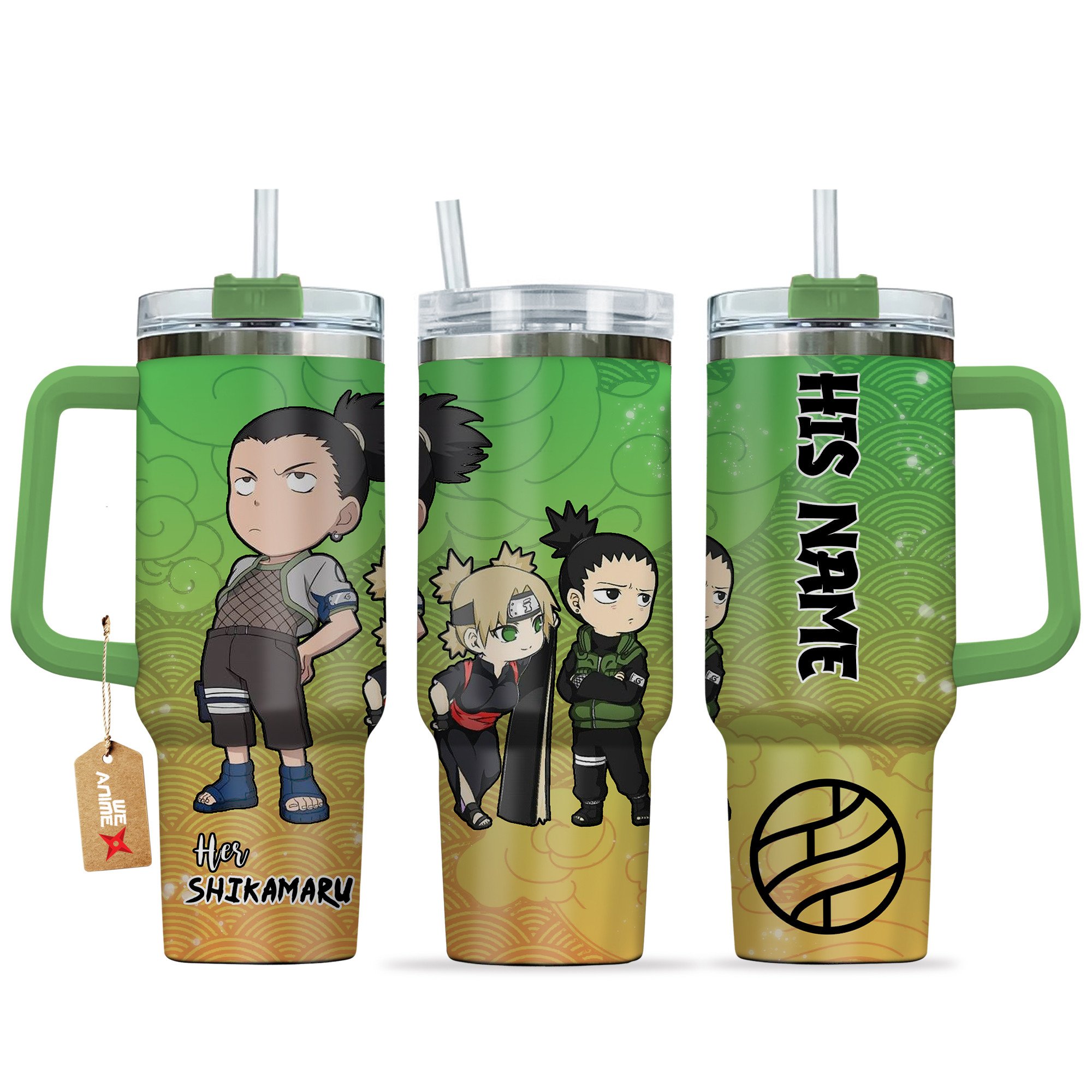 Shikamaru Nara Naruto Anime Valentine Custom Stanley Quencher 40oz Stainless Steel Tumbler With Handle