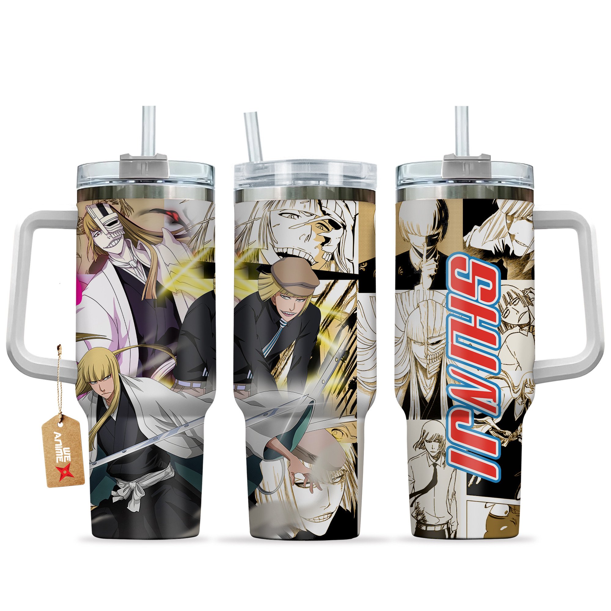 Shinji Hirako Bleach Anime Custom Stanley Quencher 40oz Stainless Steel Tumbler With Handle