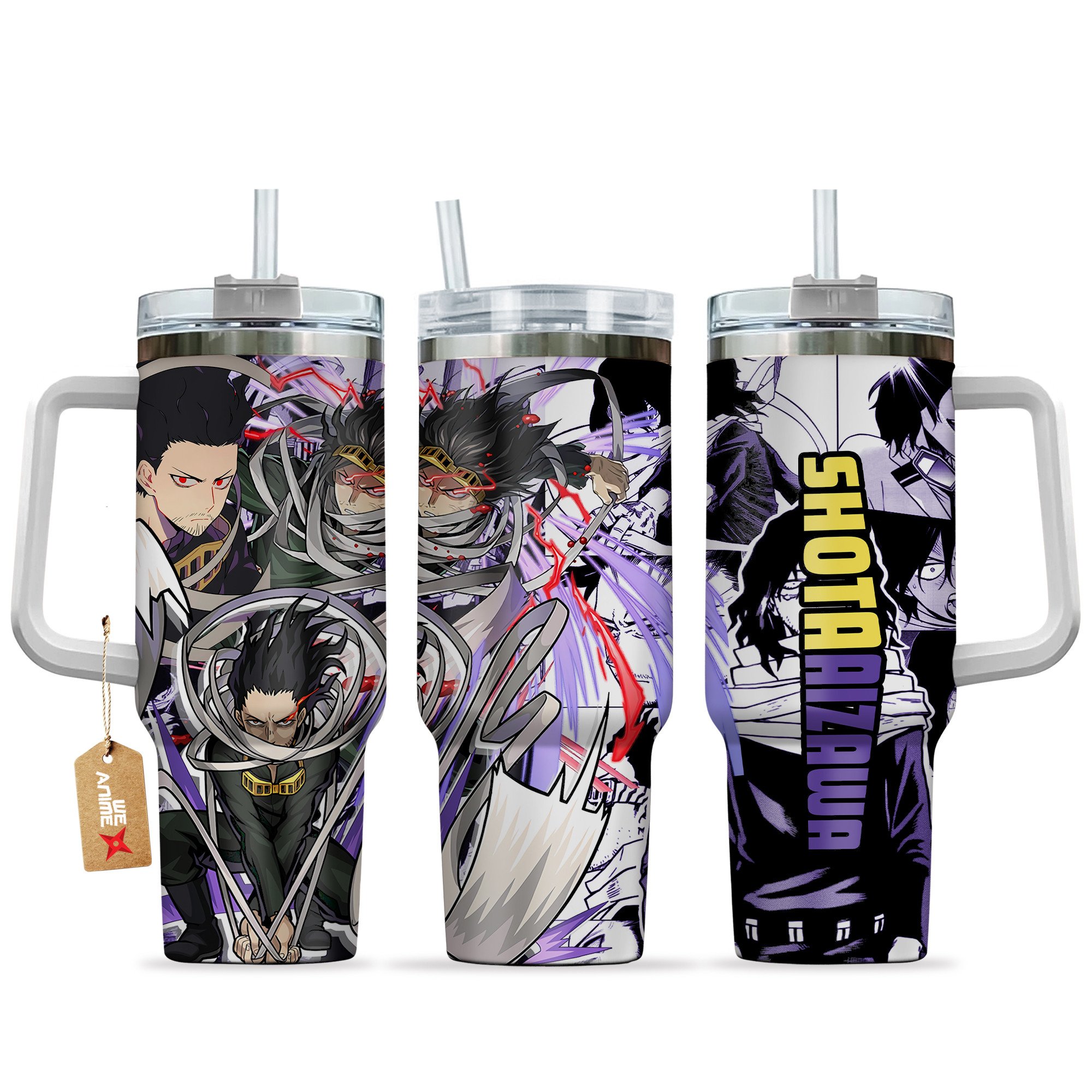 Shota Aizawa (Eraser Head) My Hero Academia Anime Custom Stanley Quencher 40oz Stainless Steel Tumbler With Handle