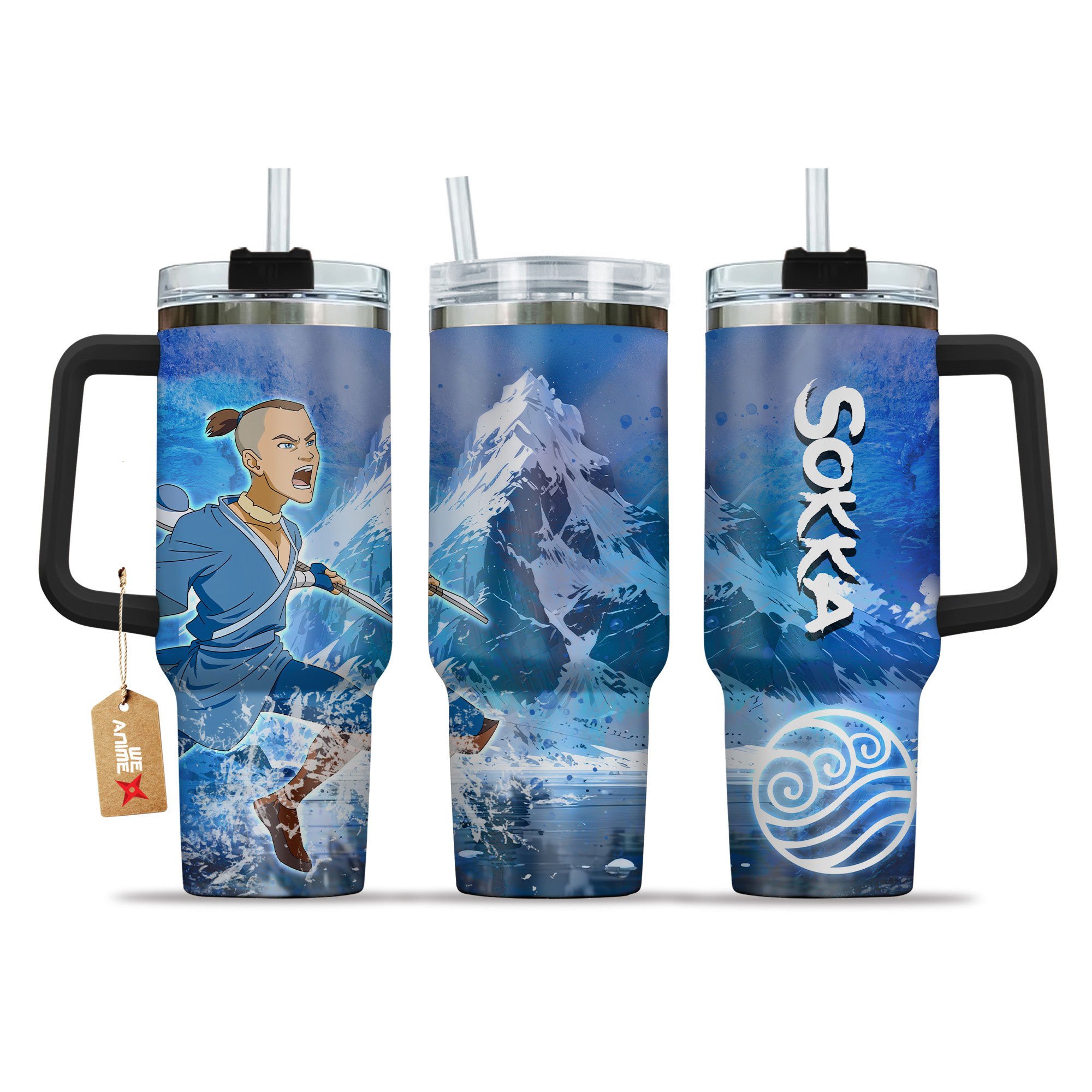Sokka Avatar Anime Custom Stanley Quencher 40oz Stainless Steel Tumbler With Handle