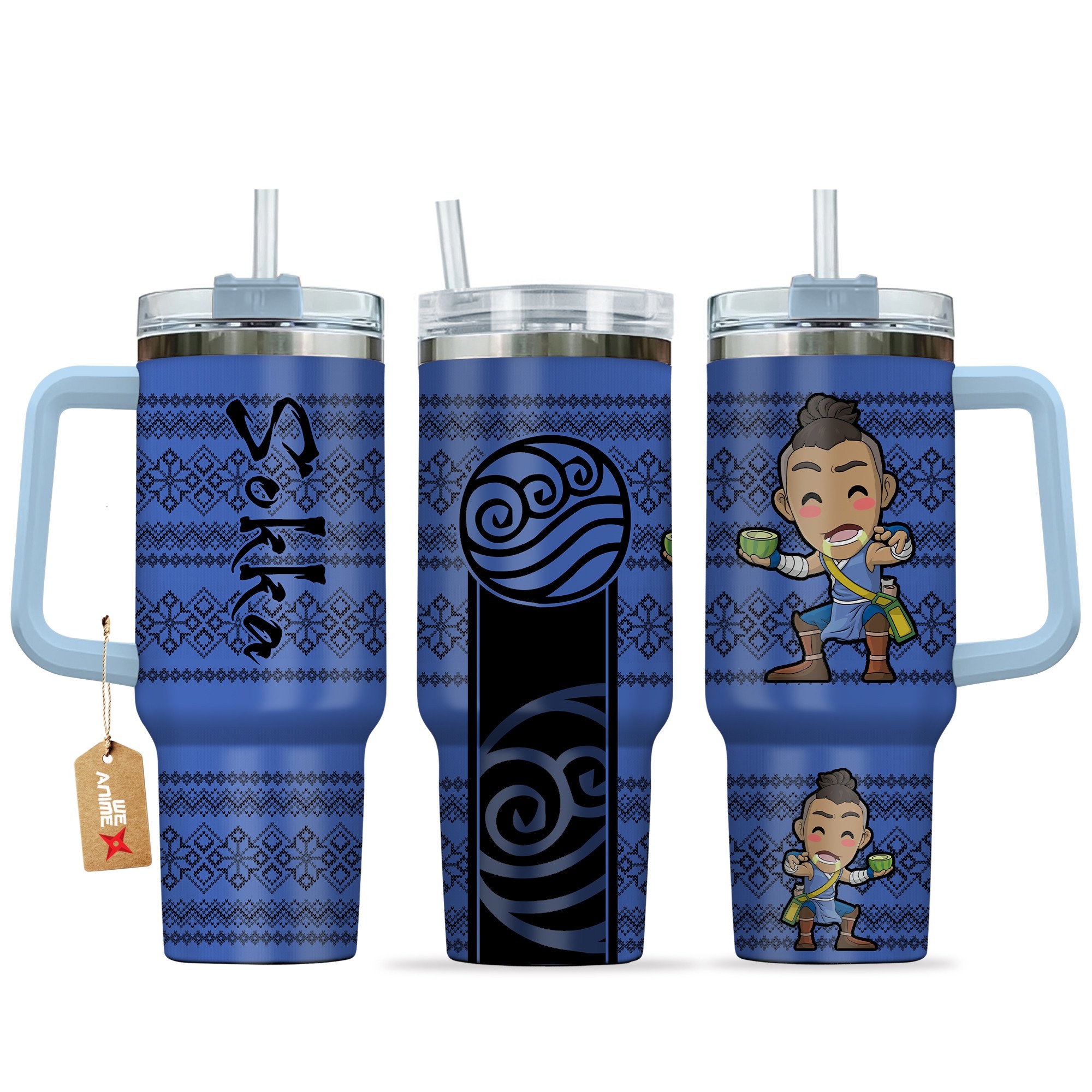 Sokka Avatar Anime Custom Stanley Quencher 40oz Stainless Steel Tumbler With Handle