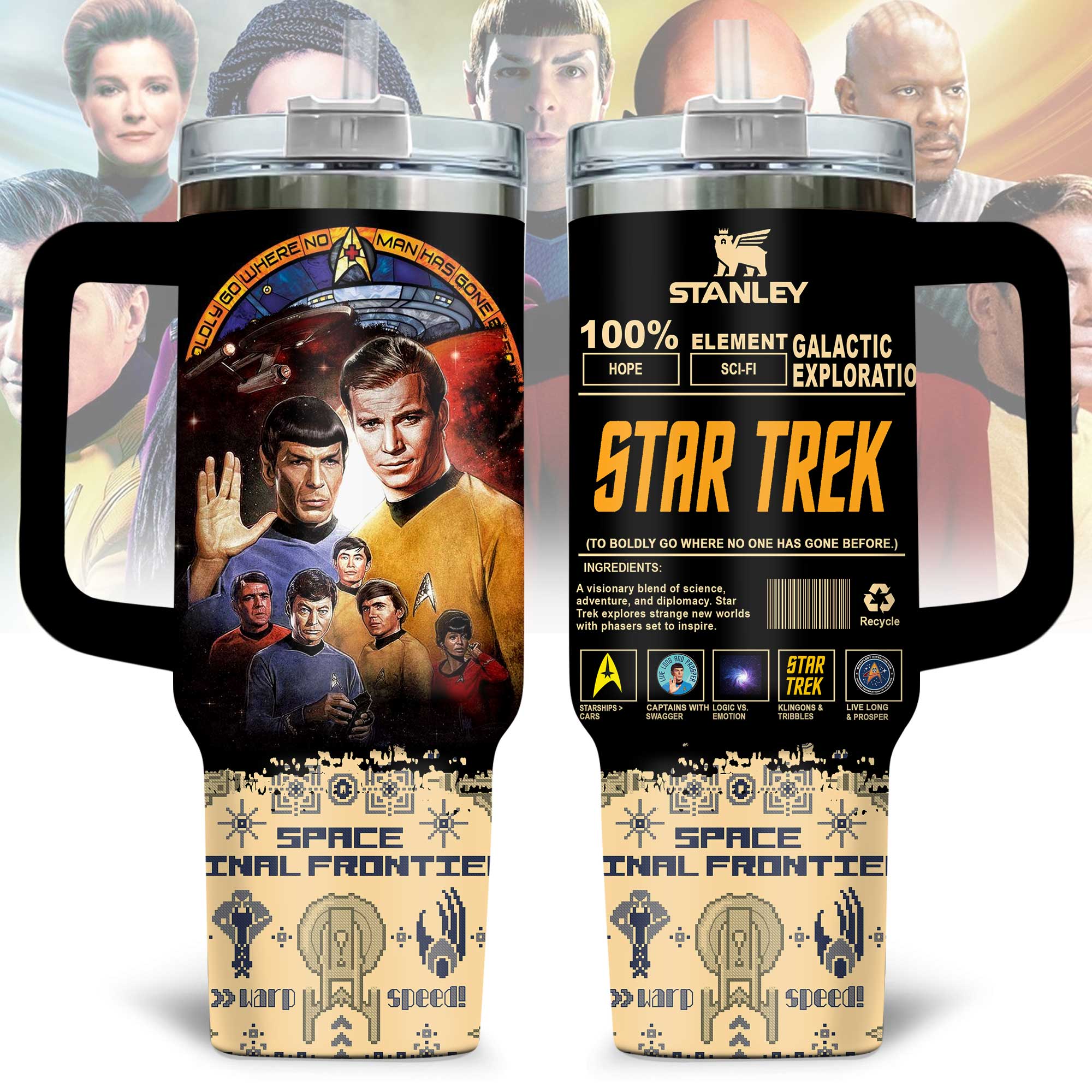 Star Trek Movies Custom Stanley Quencher 40oz Stainless Steel Tumbler With Handle
