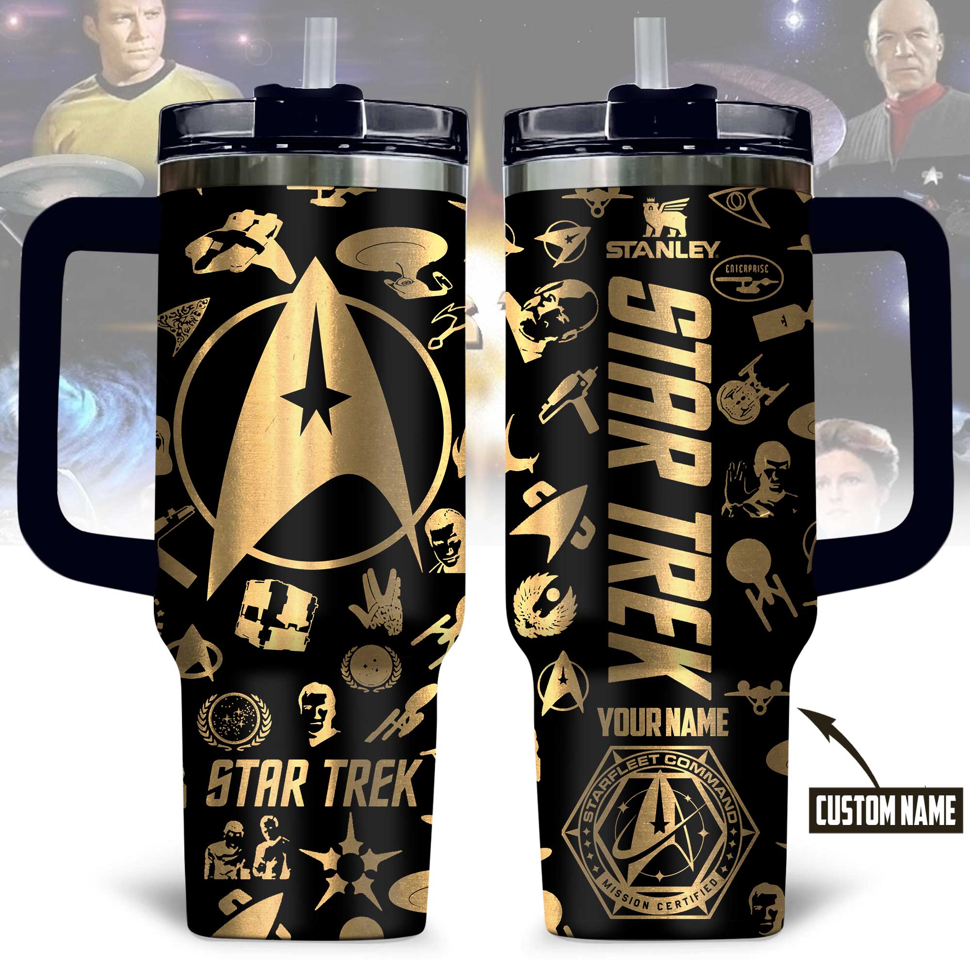 Star Trek Movies Custom Stanley Quencher 40oz Stainless Steel Tumbler With Handle