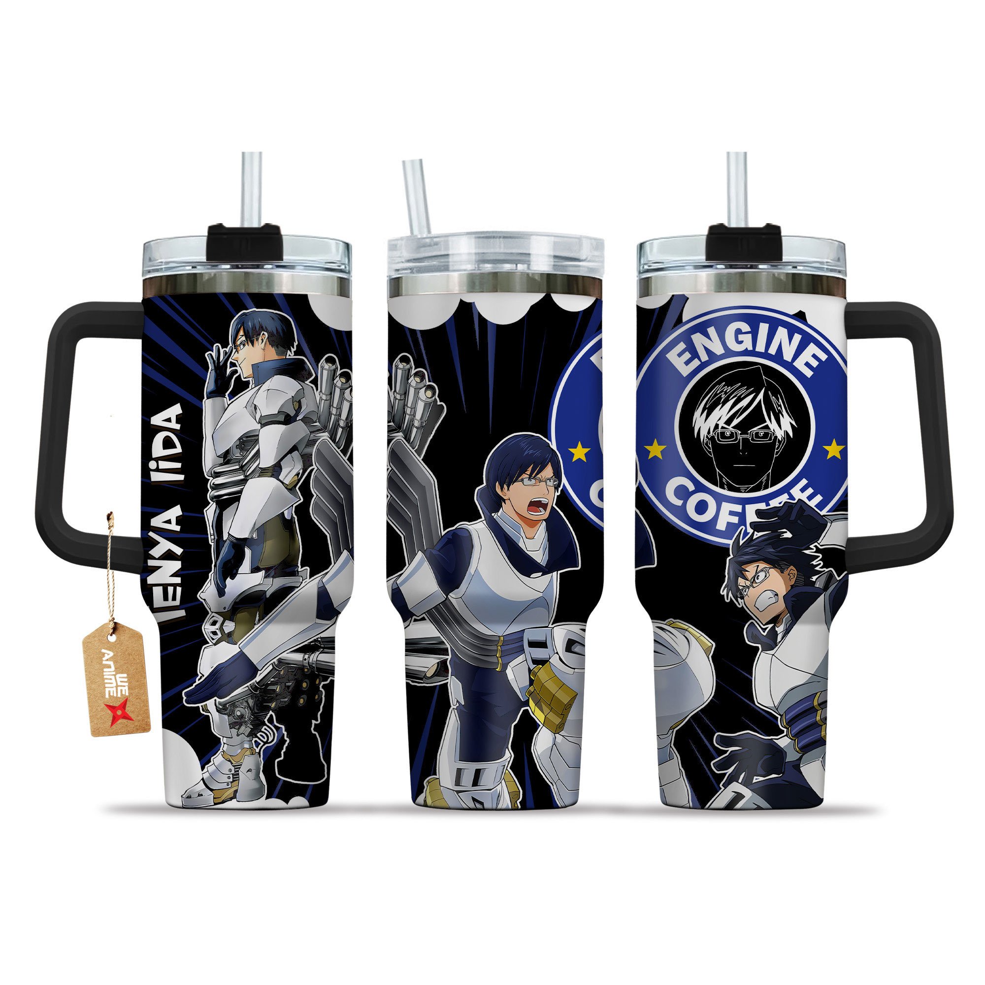 Tenya Ida My Hero Academia Anime Custom Stanley Quencher 40oz Stainless Steel Tumbler With Handle
