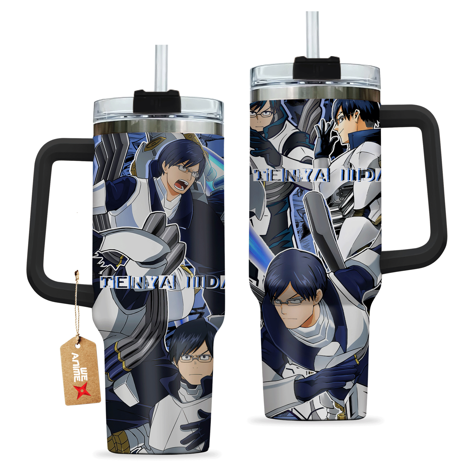 Tenya Iida My Hero Academia Anime Custom Stanley Quencher 40oz Stainless Steel Tumbler With Handle