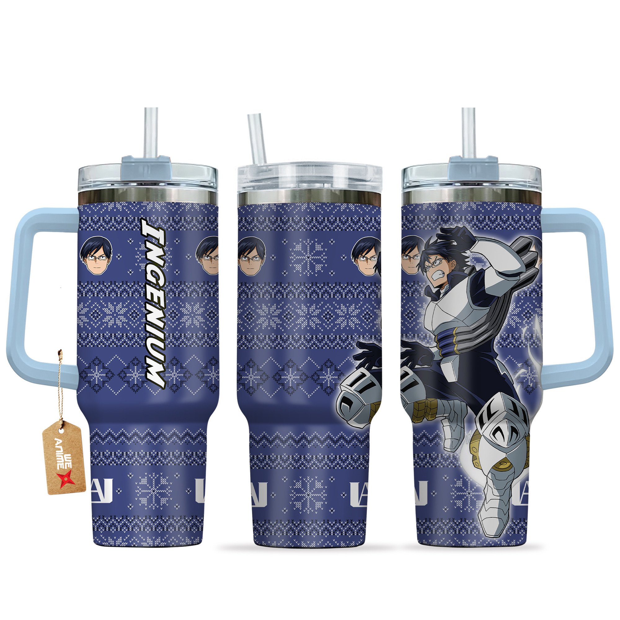 Tenya Ilda My Hero Academia Anime Custom Stanley Quencher 40oz Stainless Steel Tumbler With Handle
