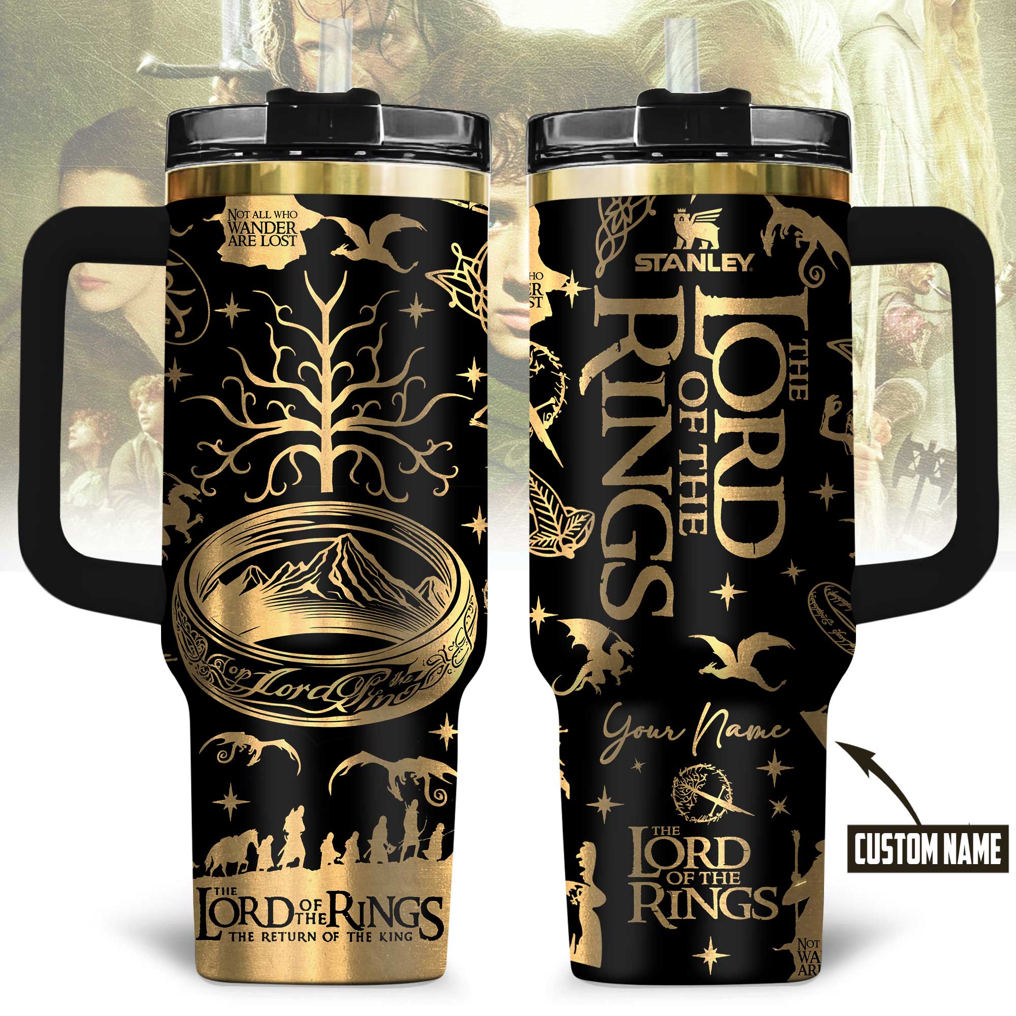 The Lord Of The Rings Movies Custom Stanley Quencher 40oz Stainless Steel Tumbler With Handle