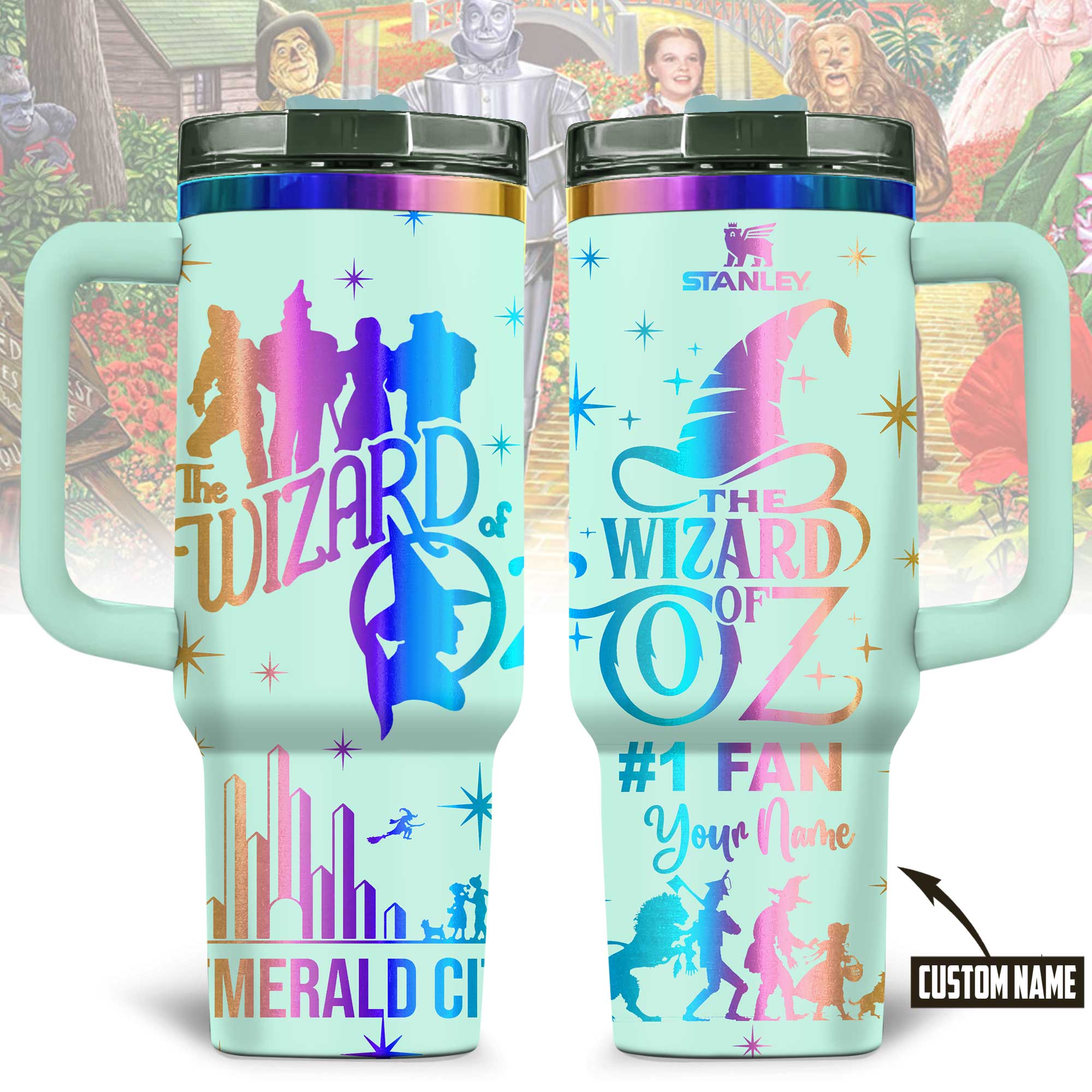 The Wizard of Oz Movies Custom Stanley Quencher 40oz Stainless Steel Tumbler With Handle