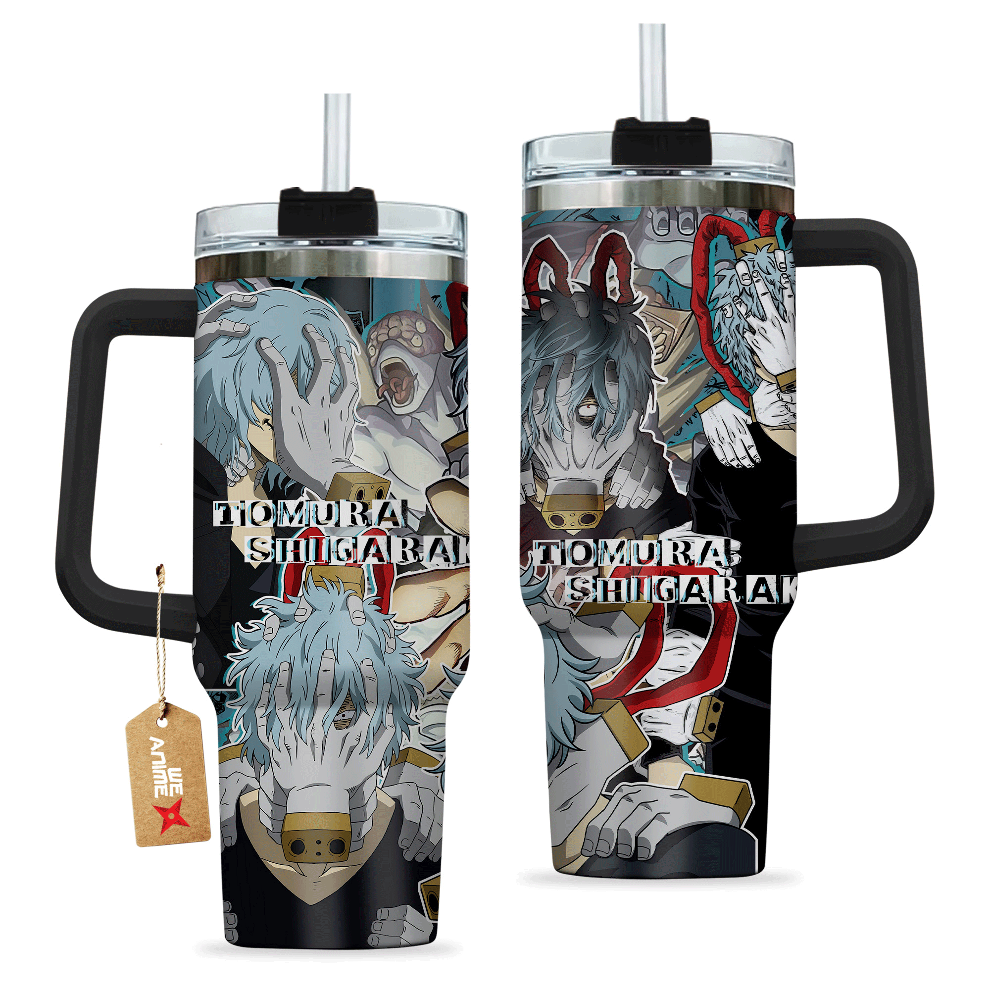 Tomura Shigaraki My Hero Academia Anime Custom Stanley Quencher 40oz Stainless Steel Tumbler With Handle