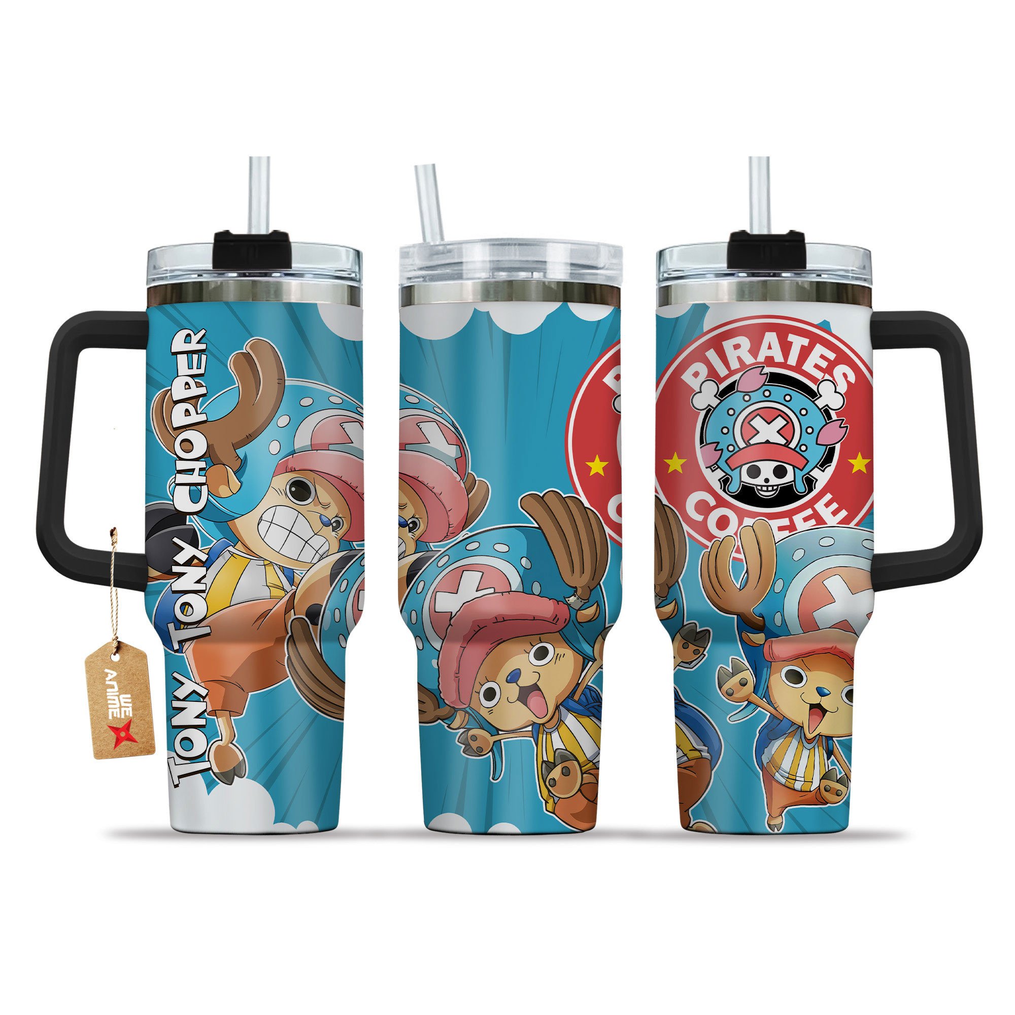 Tony Tony Chopper One Piece Anime Custom Stanley Quencher 40oz Stainless Steel Tumbler With Handle