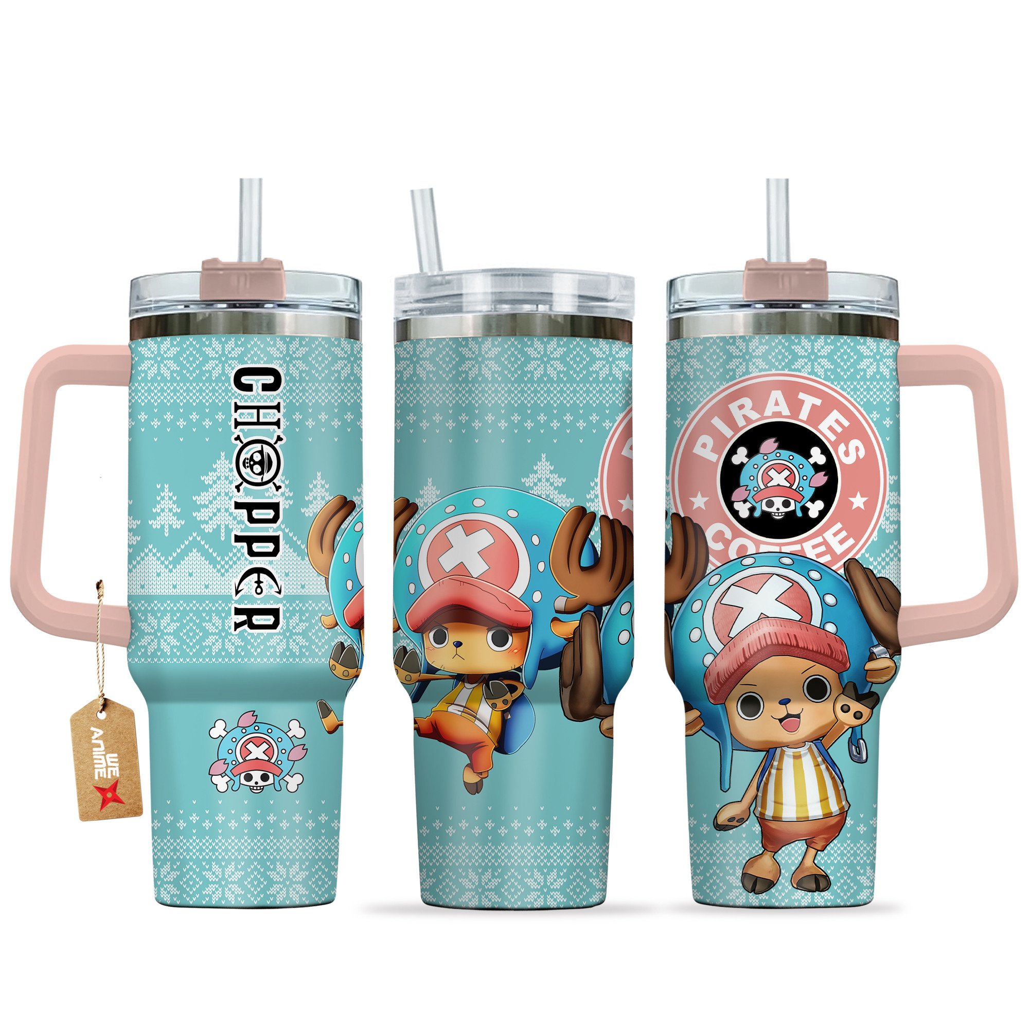 Tony Tony Chopper One Piece Anime Custom Stanley Quencher 40oz Stainless Steel Tumbler With Handle