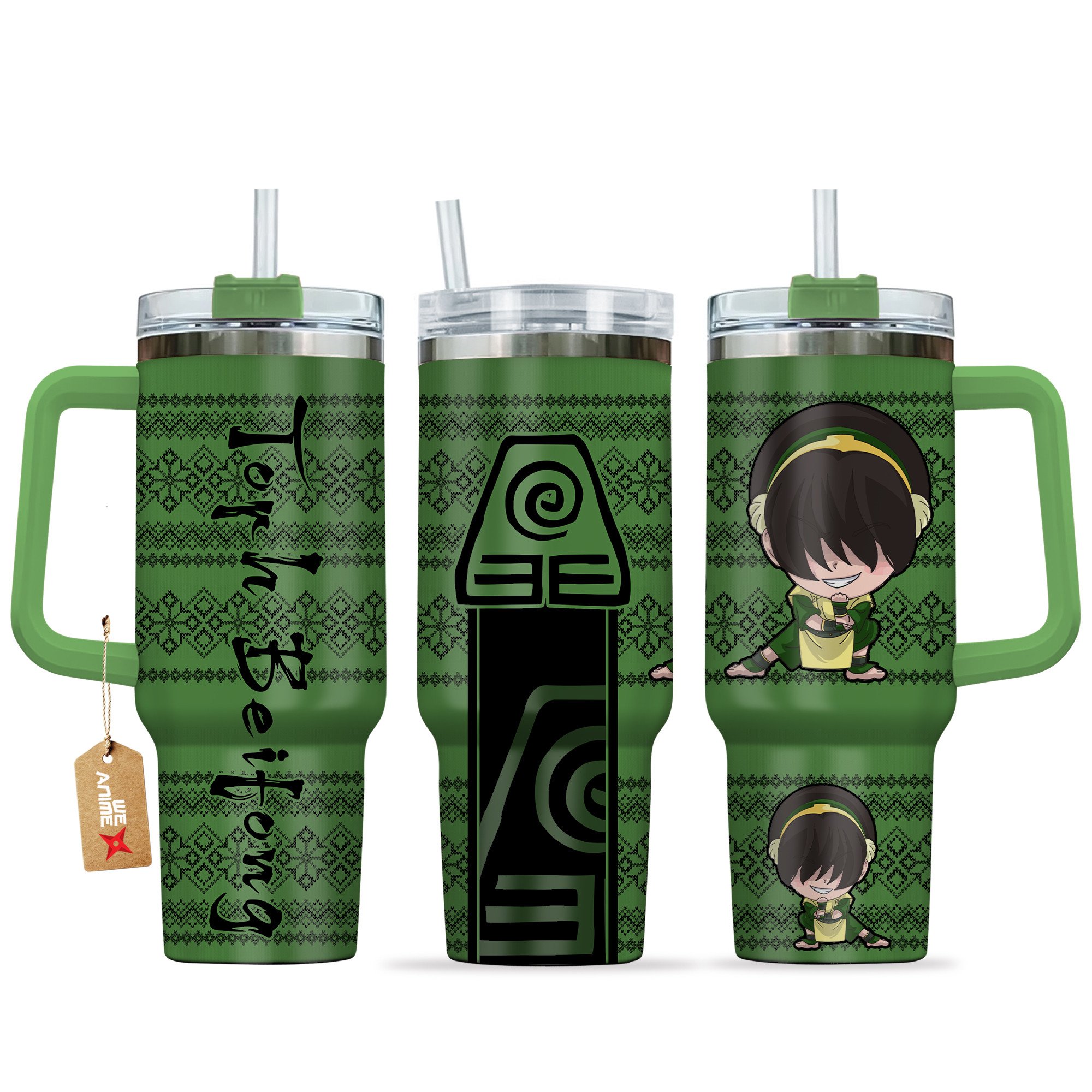 Toph Avatar Anime Custom Stanley Quencher 40oz Stainless Steel Tumbler With Handle