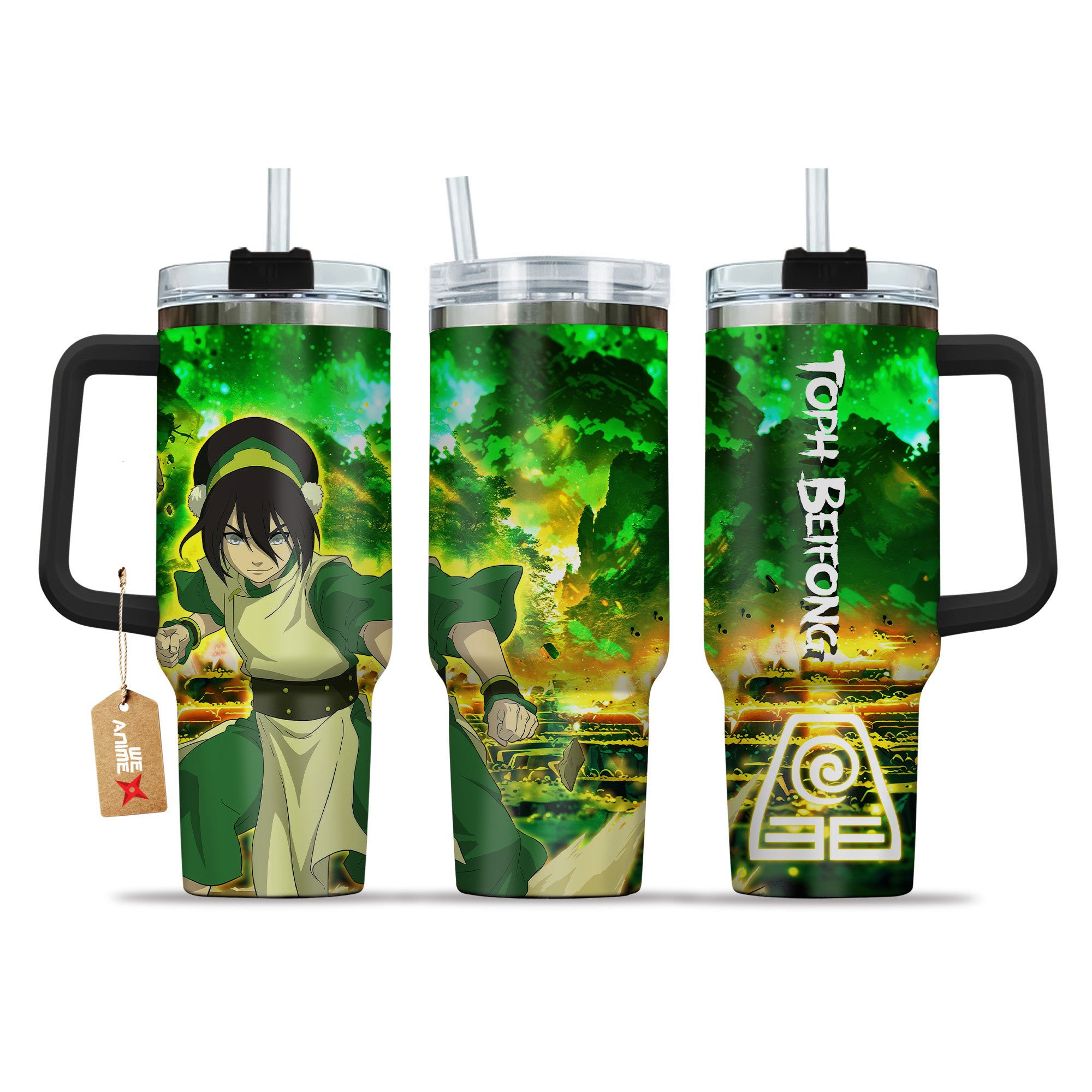 Toph Beifong Avatar Anime Custom Stanley Quencher 40oz Stainless Steel Tumbler With Handle