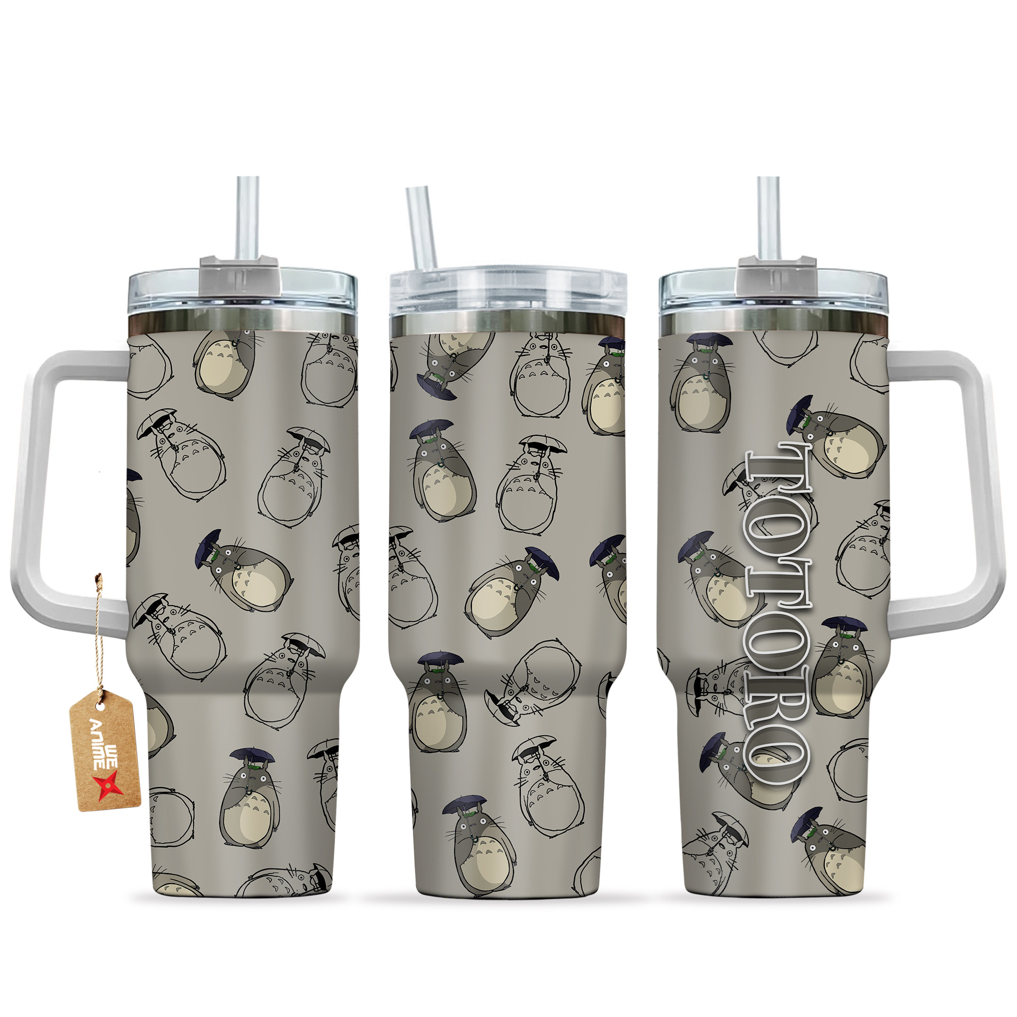 Totoro My Neighbor Totoro Anime Custom Stanley Quencher 40oz Stainless Steel Tumbler With Handle
