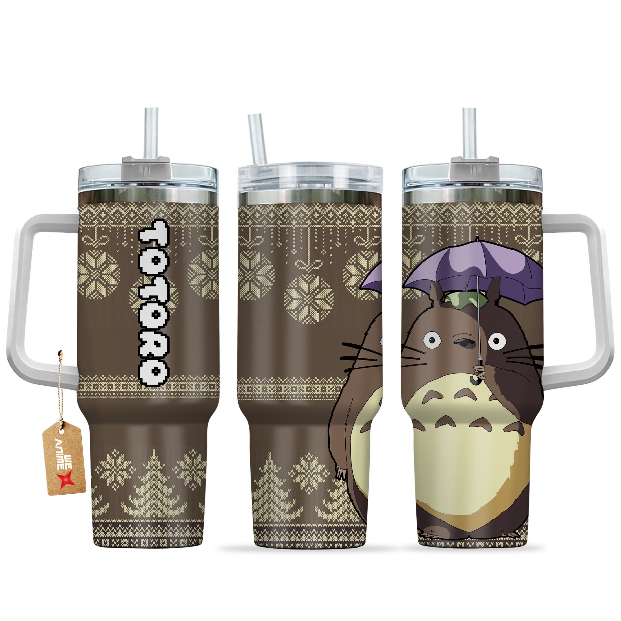Totoro My Neighbor Totoro Anime Custom Stanley Quencher 40oz Stainless Steel Tumbler With Handle